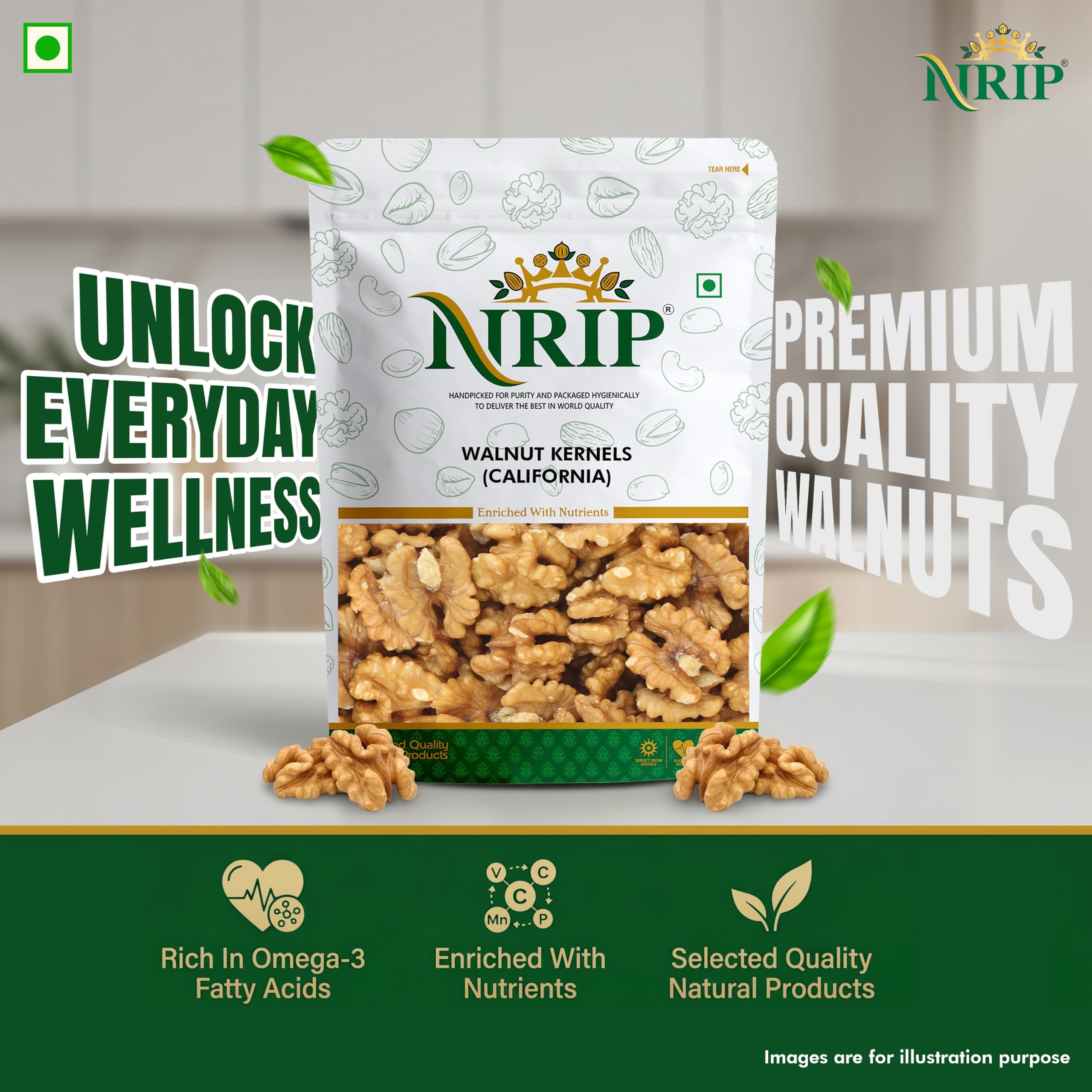 NRIP Premium Walnut Kernels California 200g (Pack of 1) | Walnuts without Shell | Akhrot Giri | Dry Fruits, Healthy Snacks | Natural Walnut Kernels | Rich in Protein, Iron & Source of Omega-3 — image 5