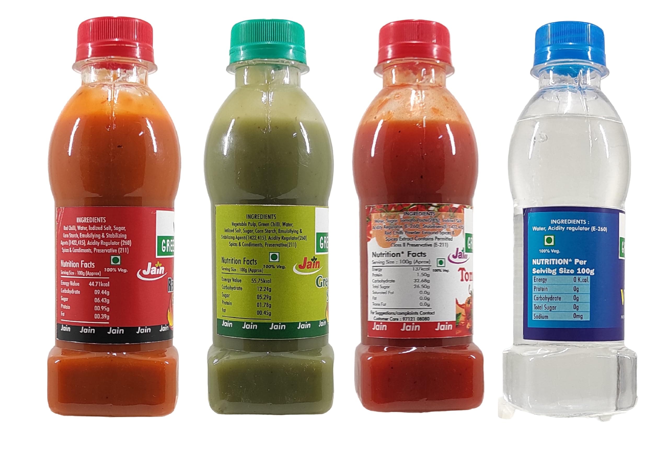 Green Piece Jain Sauce/Catchup Combo Without Onion/garlic/Potato Tomato Sauce (200gm),Green Chilli Sauce (200gm) and Red Chilli Sauce (200gm) and Vinegar (200gm) (Pack of 4) (800 g) — image 4