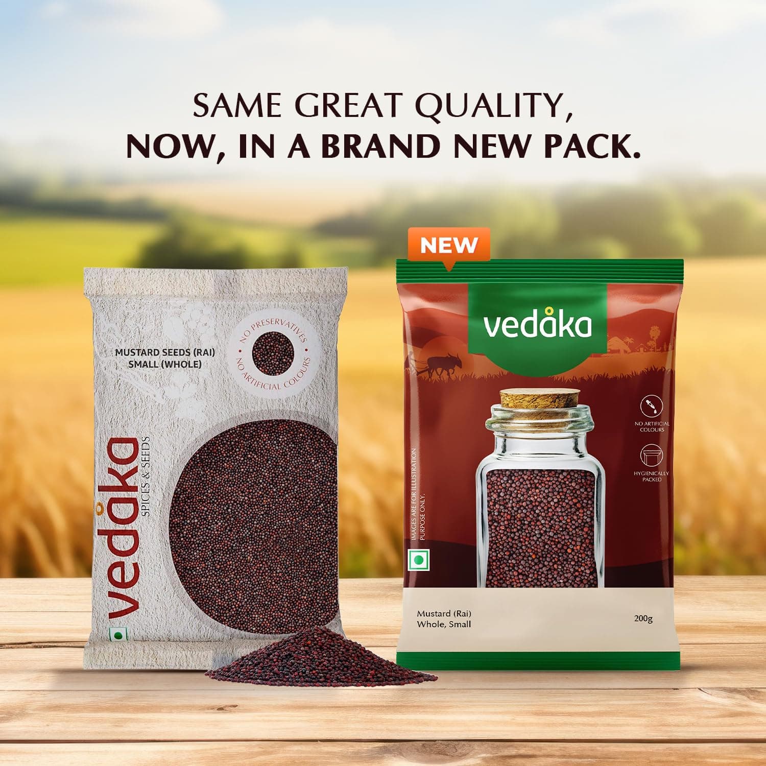 Amazon Brand - Vedaka Mustard (Rai) Whole, Big 200 g — image 2