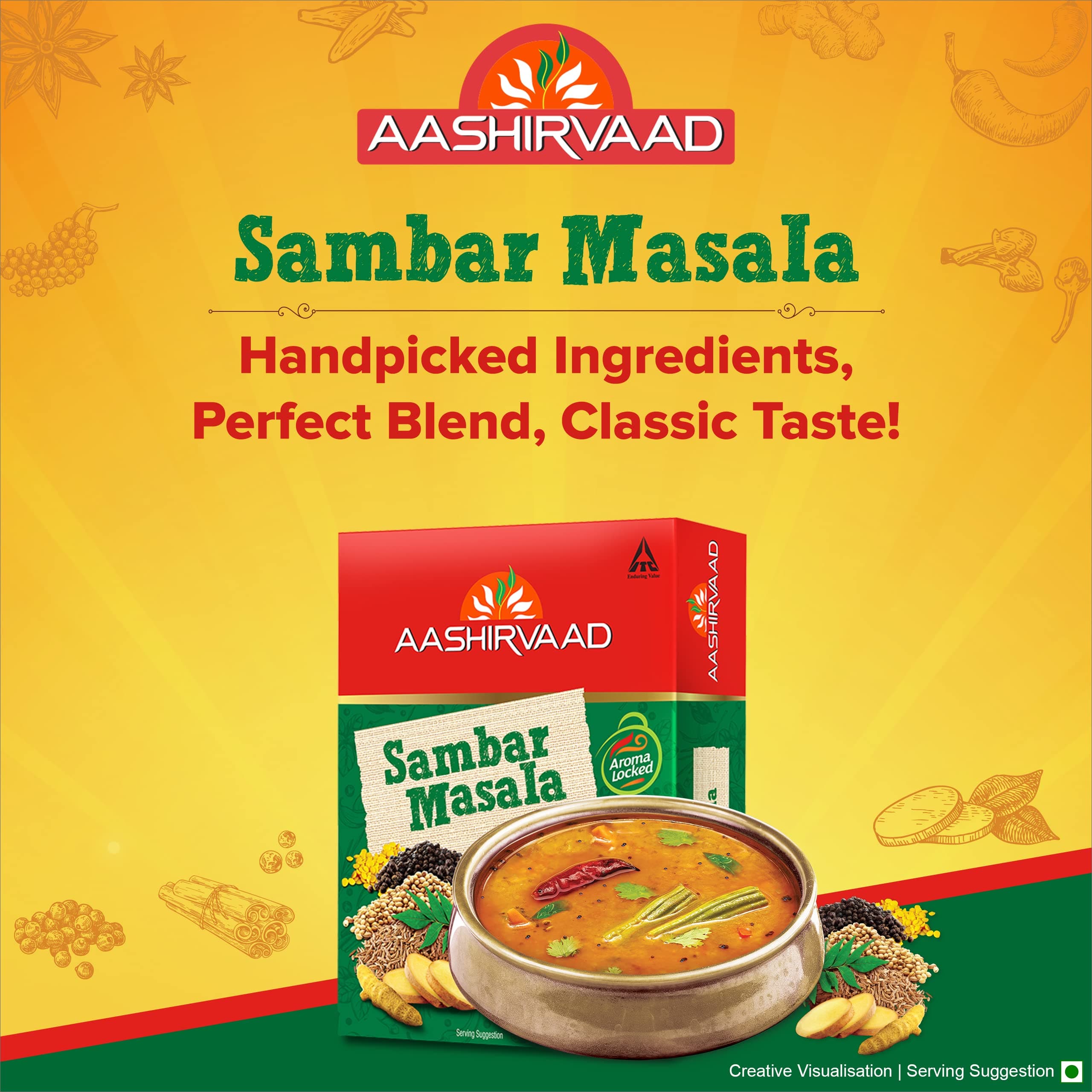 Aashirvaad Sambar Masala, 100g, Blended Spice for Authentic Taste and Colour — image 3