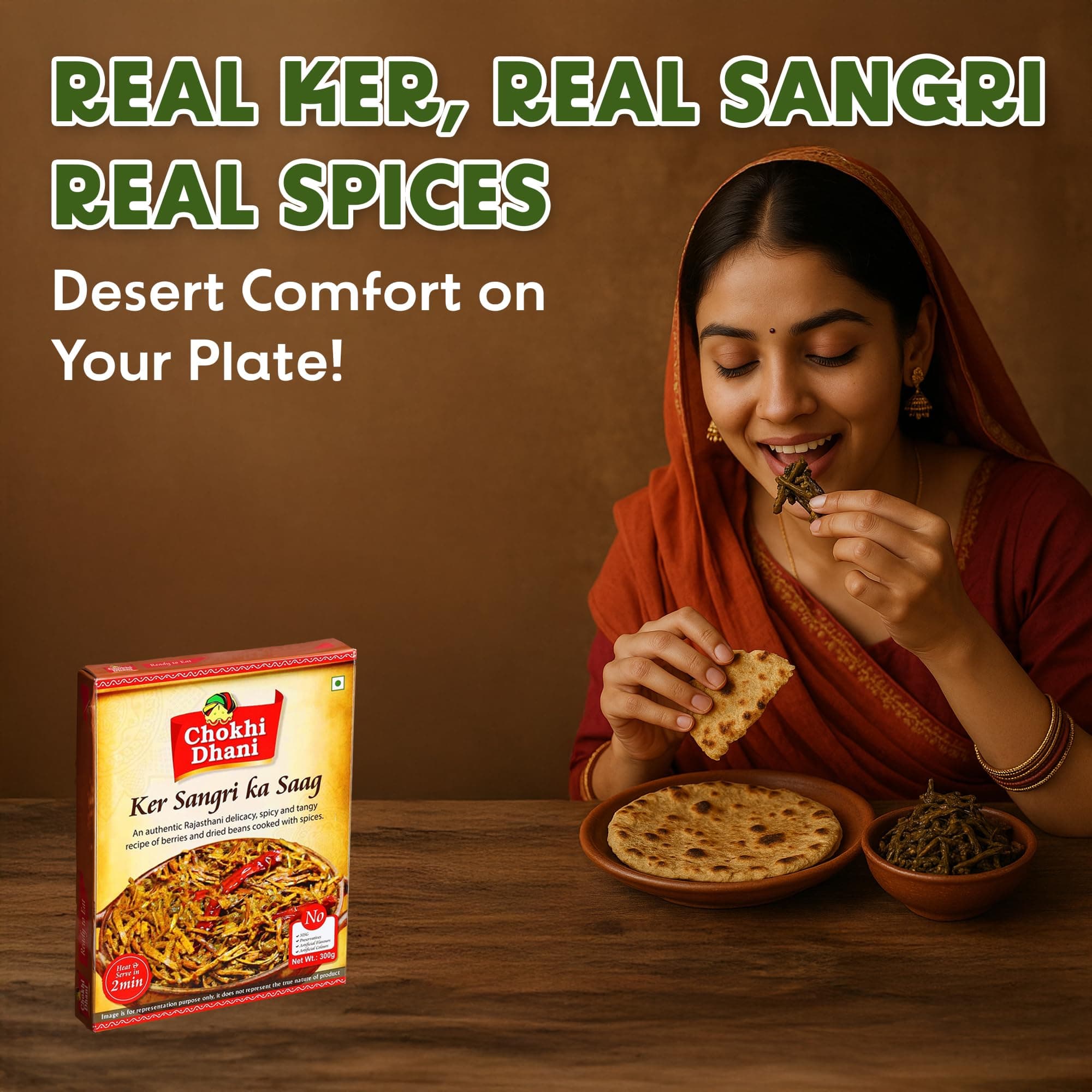 Chokhi Dhani Kair Sangri Ka Saag 300g | Ready to Eat Rajasthani Meal | Heat & Eat Traditional Indian Food | No Preservatives | Veg | Authentic Taste — image 6