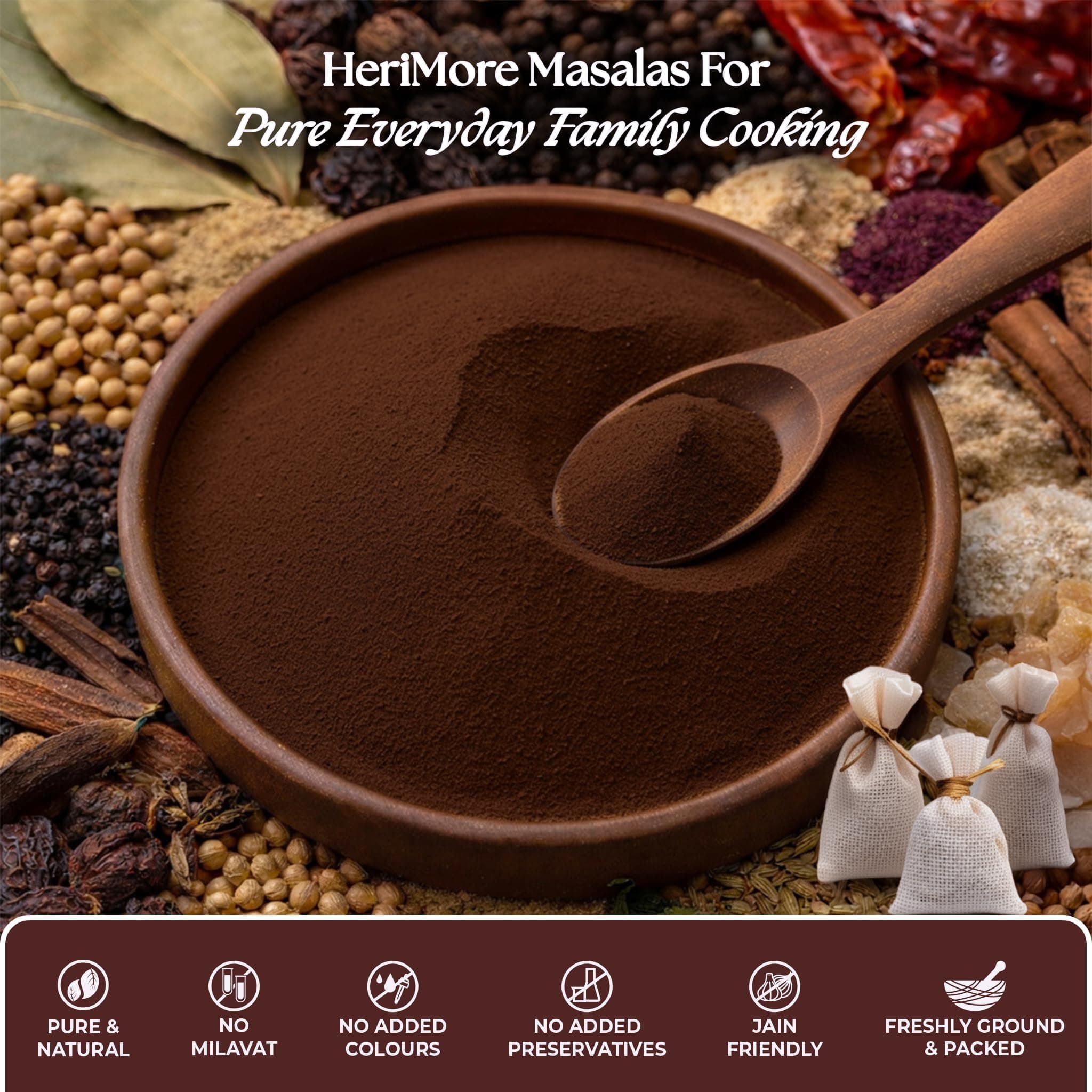 HeriMore Amritsari Pindi Chole Masala, 100g | Authentic Punjabi Chole Spice Powder, Jain Friendly, No Onion Garlic, Natural & Preservative-Free — image 6