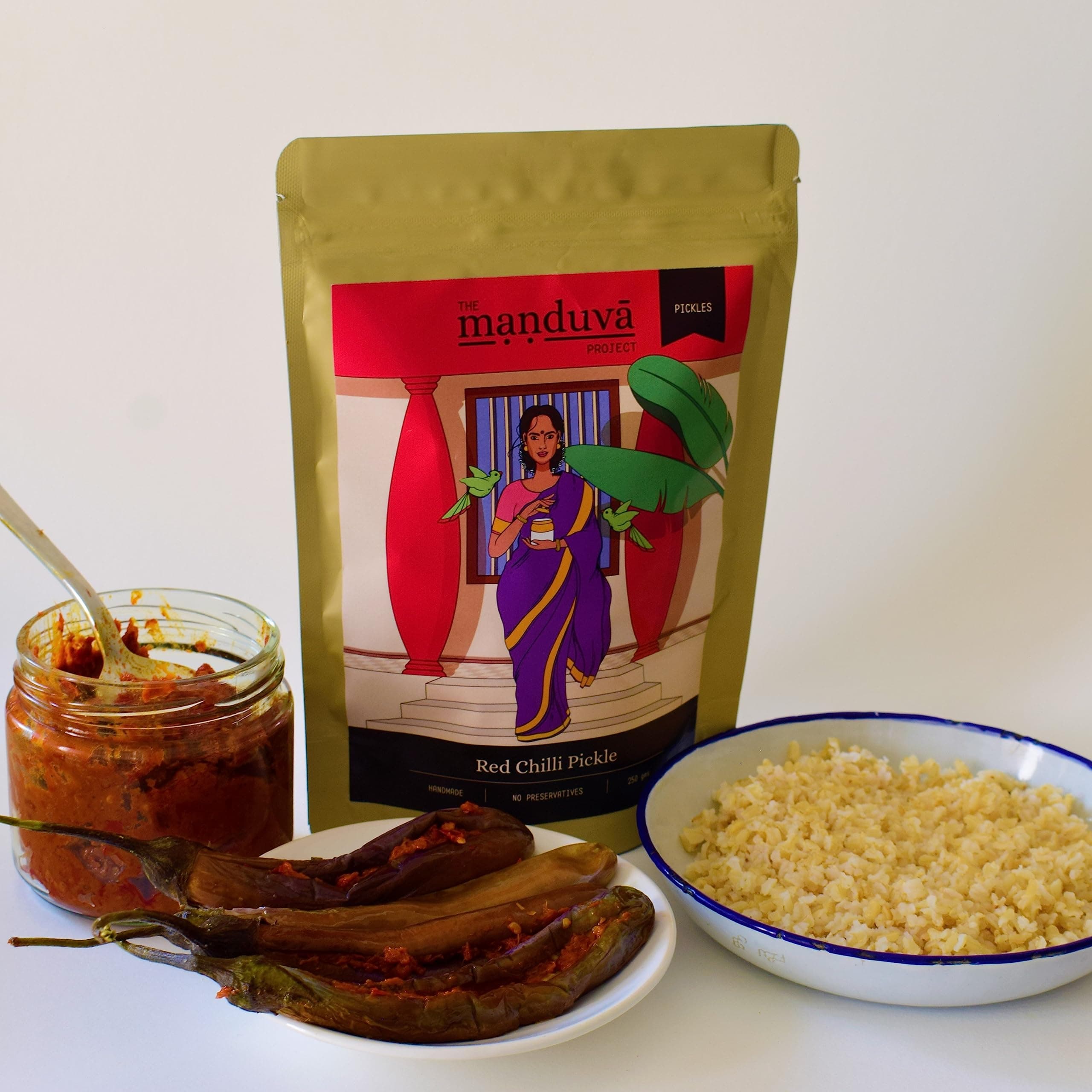 The Manduva Project Red Chilli Pickle 250g | No Onion | Authentic Andhra Red Chilli Achar | Traditional Homemade | Spicy & Tangy | No Preservatives — image 3