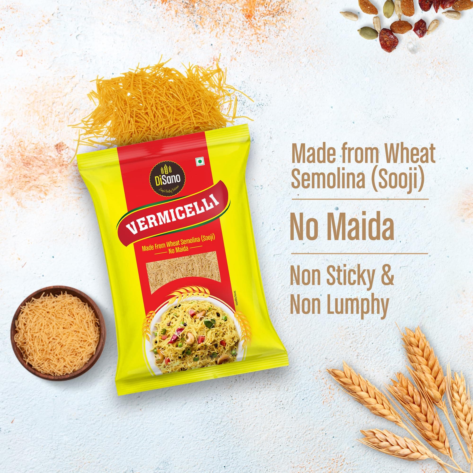 DISANO Wheat Vermicelli,No Maida,850 Gram - Cholesterol Free,unflavored — image 5