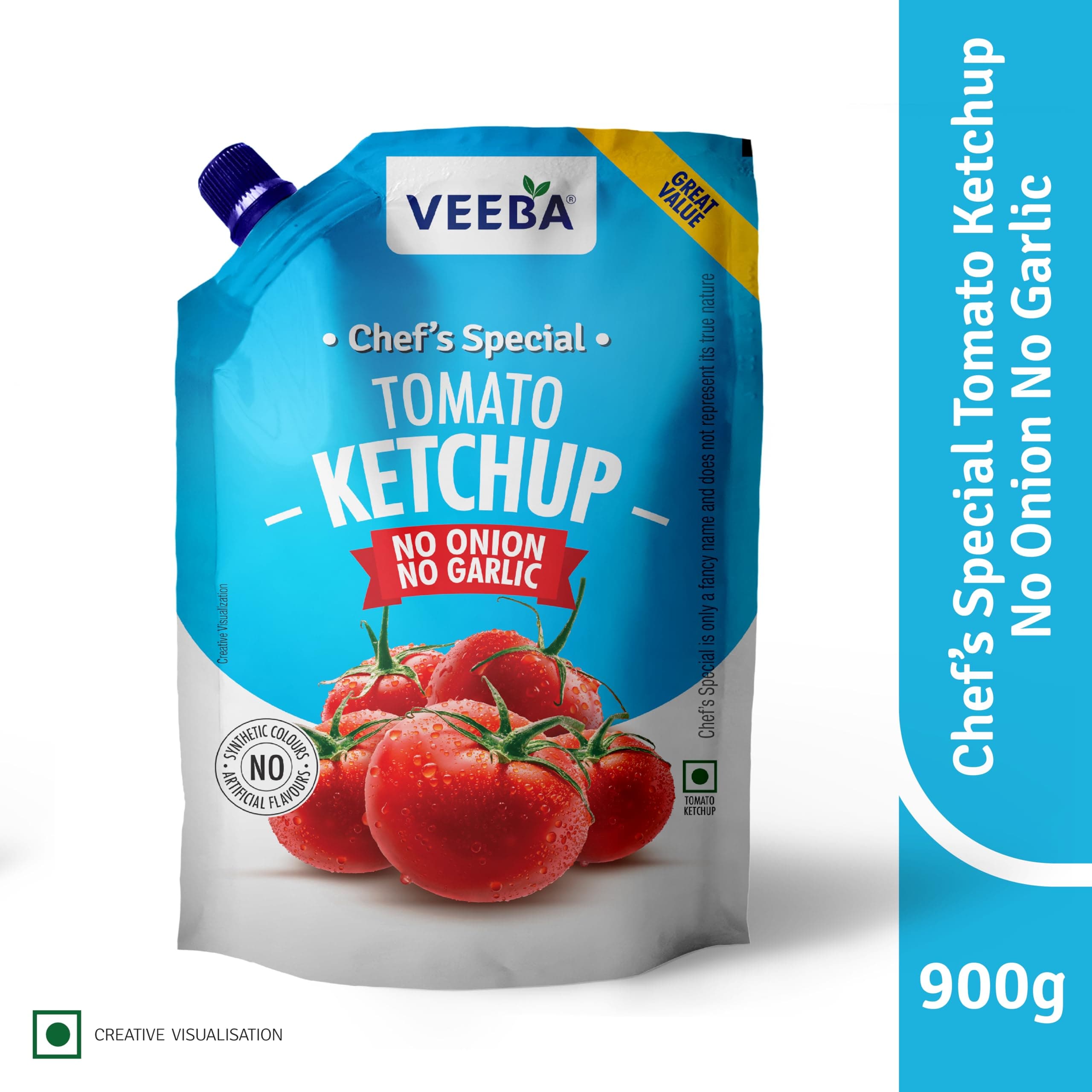 Veeba Chef's Special Tomato Ketchup No Onion No Garlic (900G) — image 4