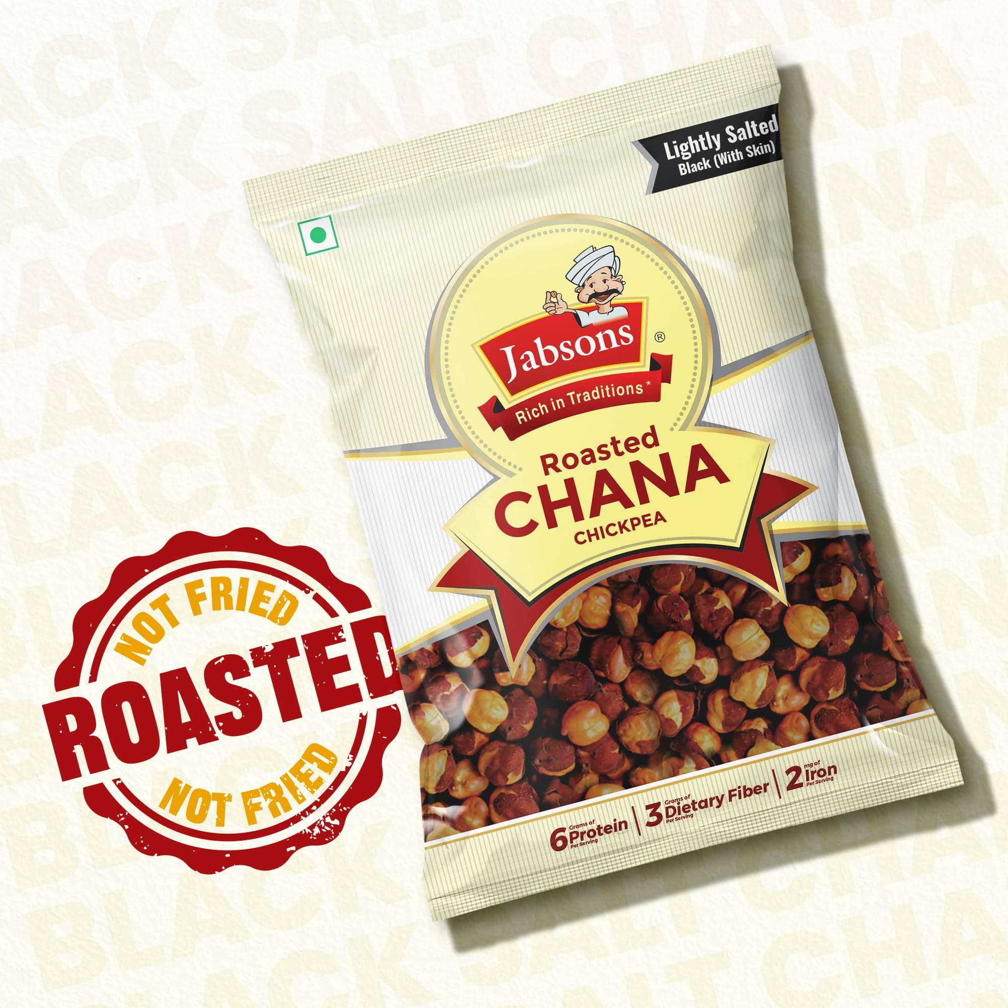 Jabsons Roasted Chana Mahabaleshwar Black, 200 gm|100% roast | No Onion No Garlic | Desi Roasted Chana Namkeen Snacks Gluten-Free | Crunchy Protein Snacks Bhuna Chickpea Ready to Eat Salted (Pack of 9) — image 5