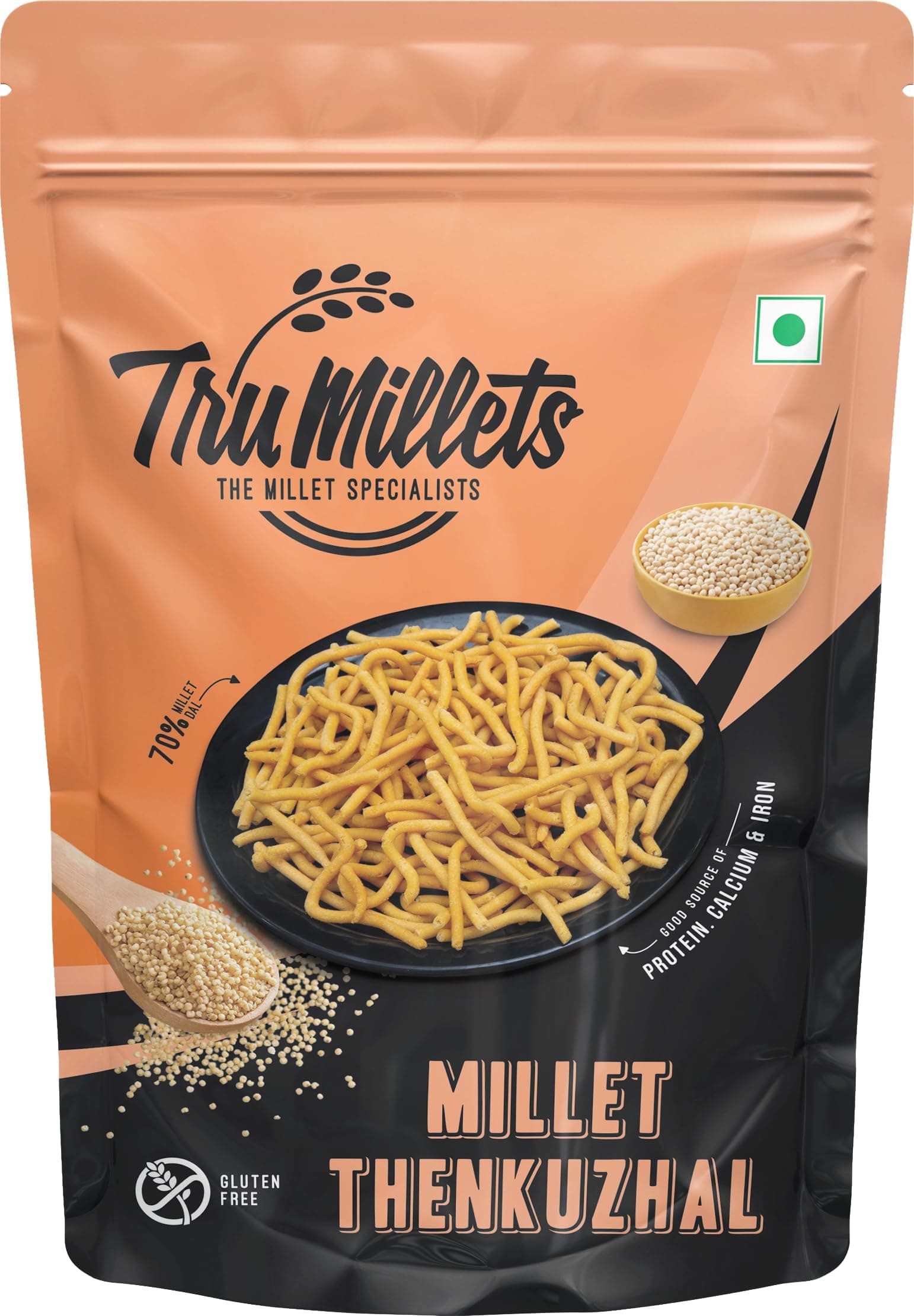 Trumillets Healthy Millet Namkeen Snacks Combo, 25g (Pack of 5),High In Protein,Calcium,Iron,Fibre,No Palm Oil, No Cholesterol, Gluten-Free | Murukku, Bites, Nippatu, Kodbale, Thengol,Keto-Friendly — image 9