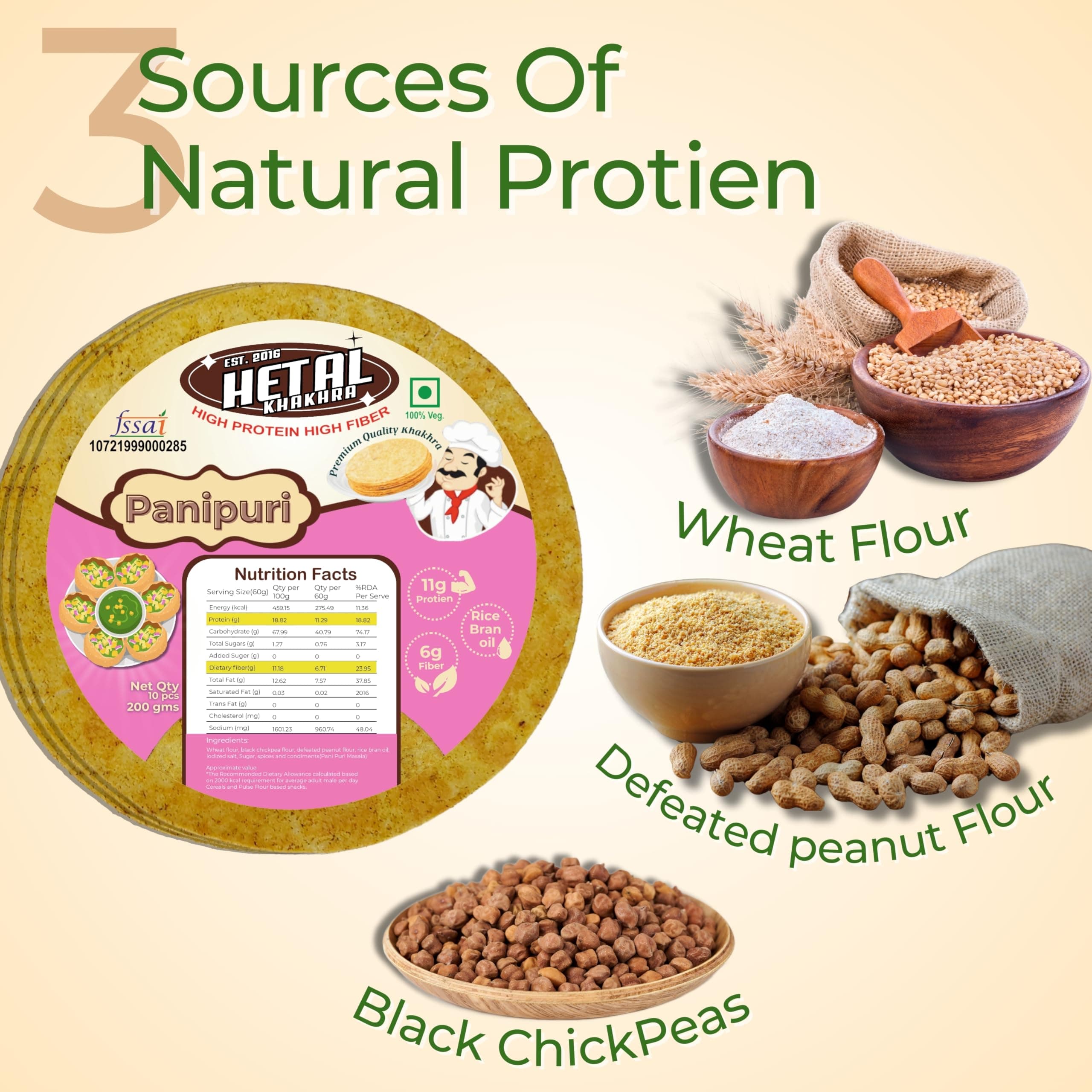Panupuri Khakhra | JAIN | Crispy | Ready To Eat | High Protein High Fiber| No Palm Oil | 200g Vacuum Pack Of 2 — image 6