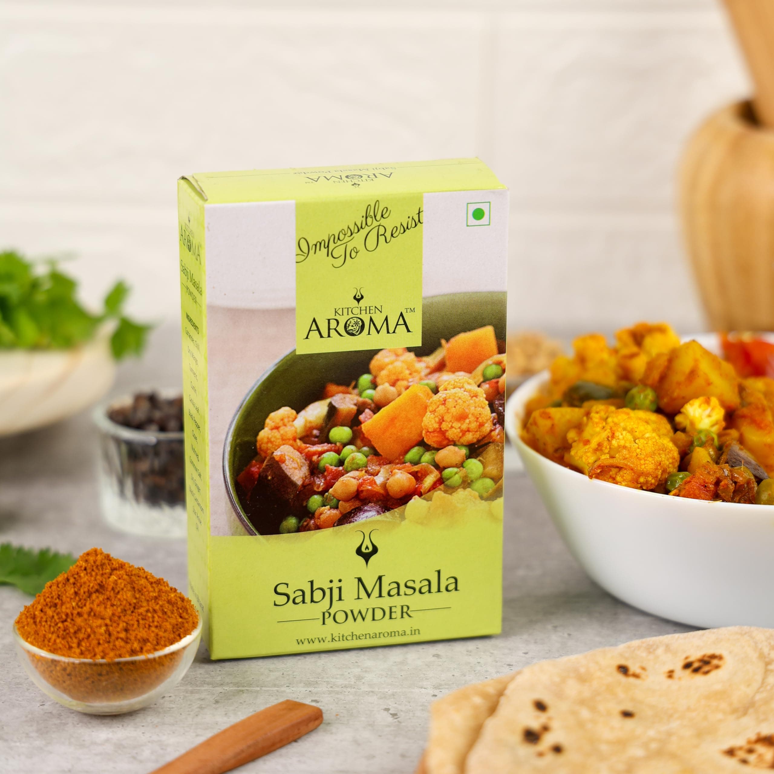 Kitchen Aromaa Sabji masala powder, No Onion - No Garlic, Jain Special Masala, 100 gm (Pack of 1) Zero added Colours, Fillers, Additives & Preservatives — image 2