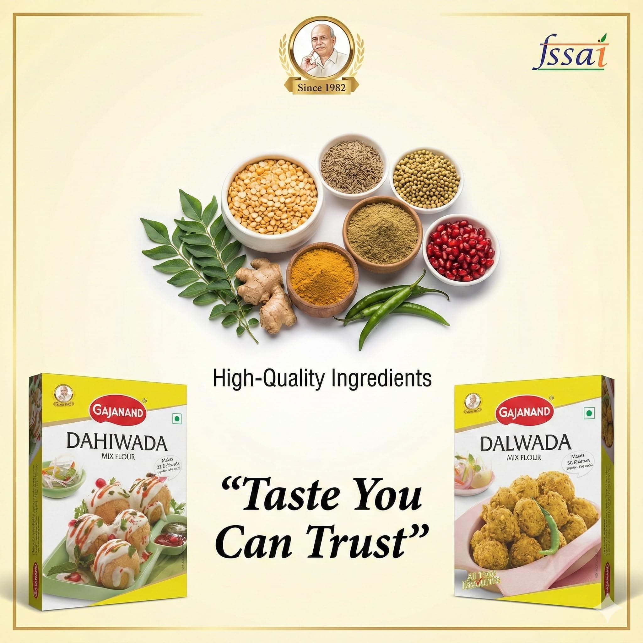 GAJANAND Instant Mix Combo Pack | Dalwada Mix Flour, Dahiwada Mix Flour, 400 gm Each | Easy to Make Healthy Breakfast mix — image 8
