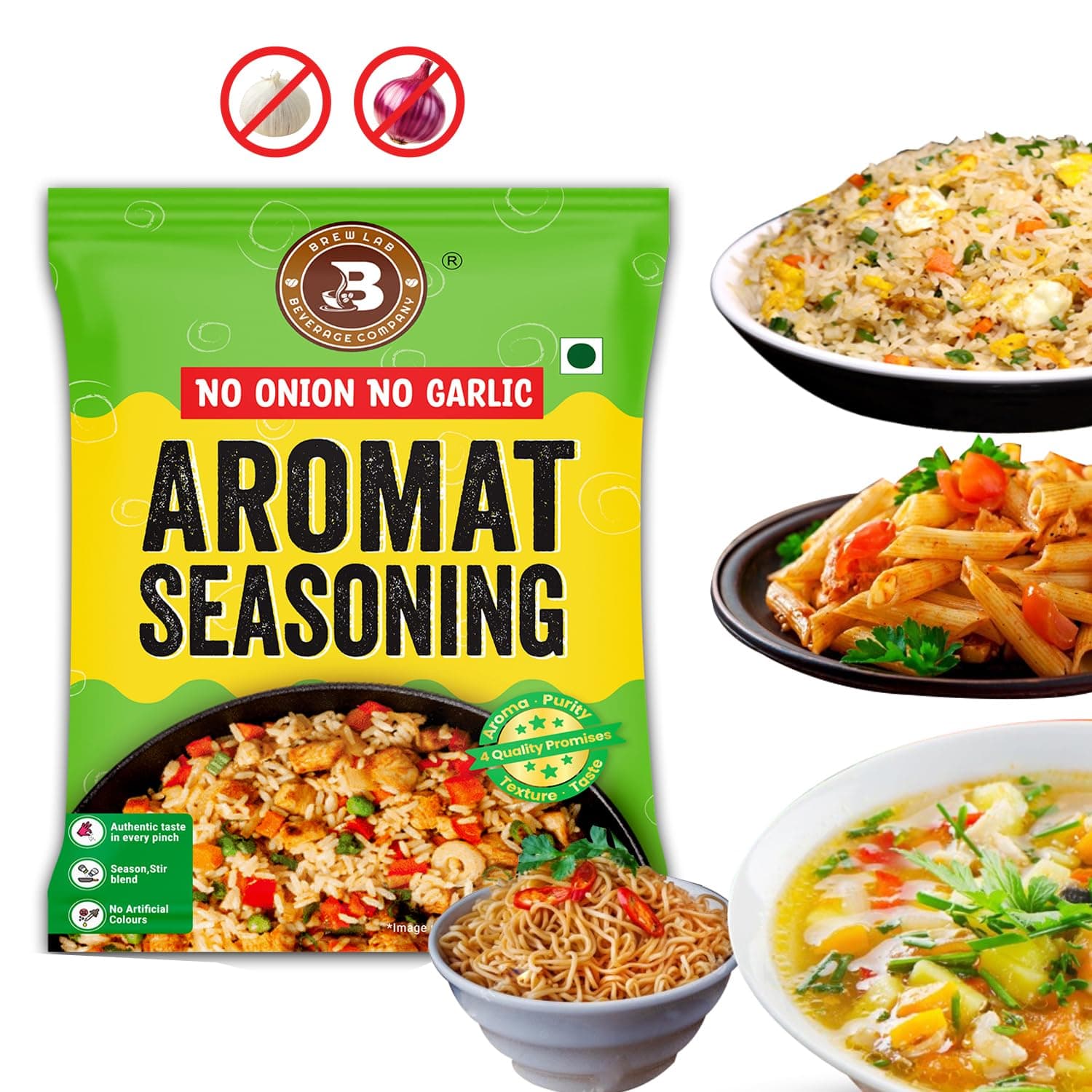 Brew Lab No Onion No Garlic Aromat Seasoning | All-Purpose Seasoning | Perfect Jain Seasoning for Chinese, Indian & Continental Dishes | 1kg — image 8