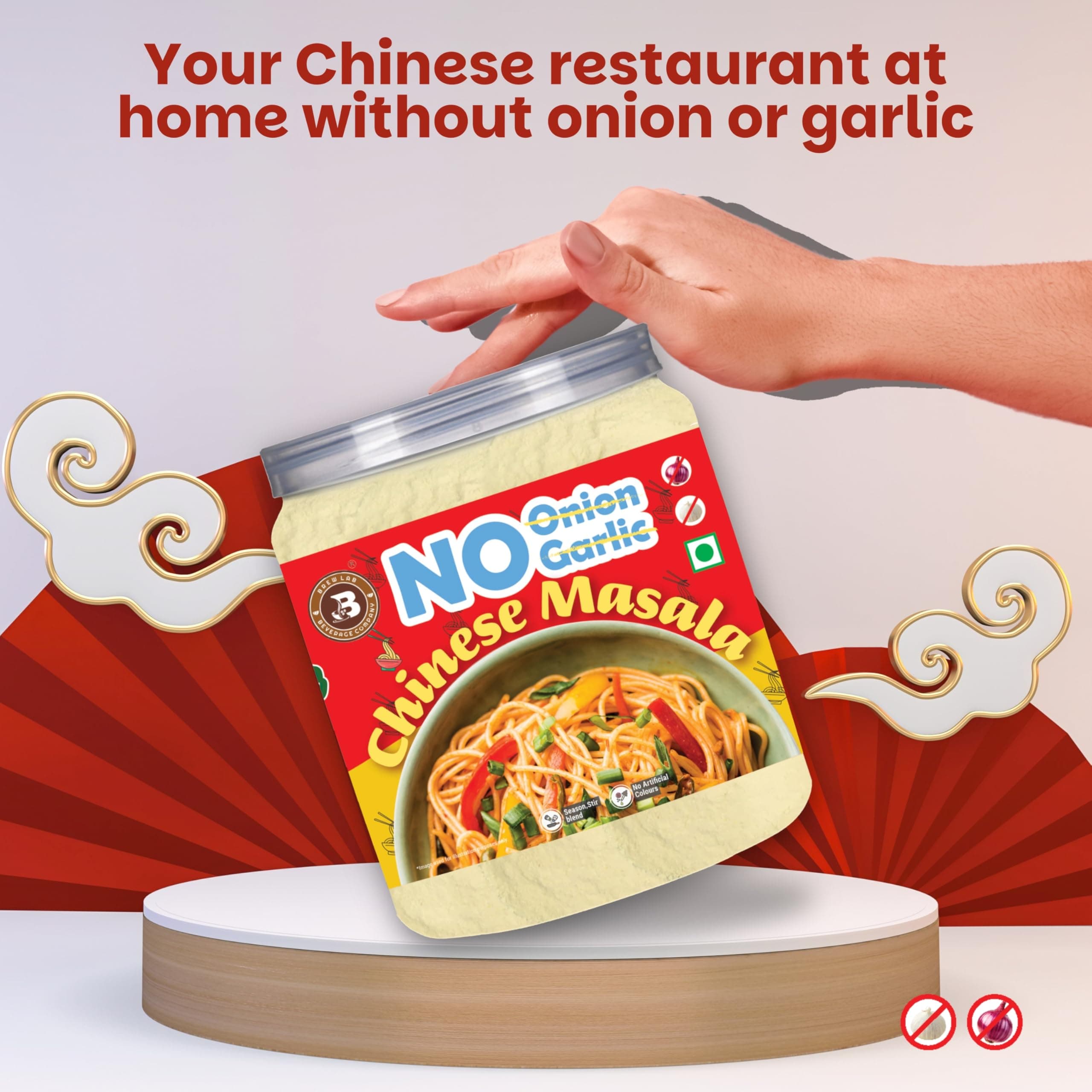 Brew Lab No Onion No Garlic Chinese Masala | Jain Chinese Spice Mix | Authentic Indo-Chinese Flavour | MSG Free | 100% Pure Spices | For Noodles, Fried Rice & Manchurian — image 7