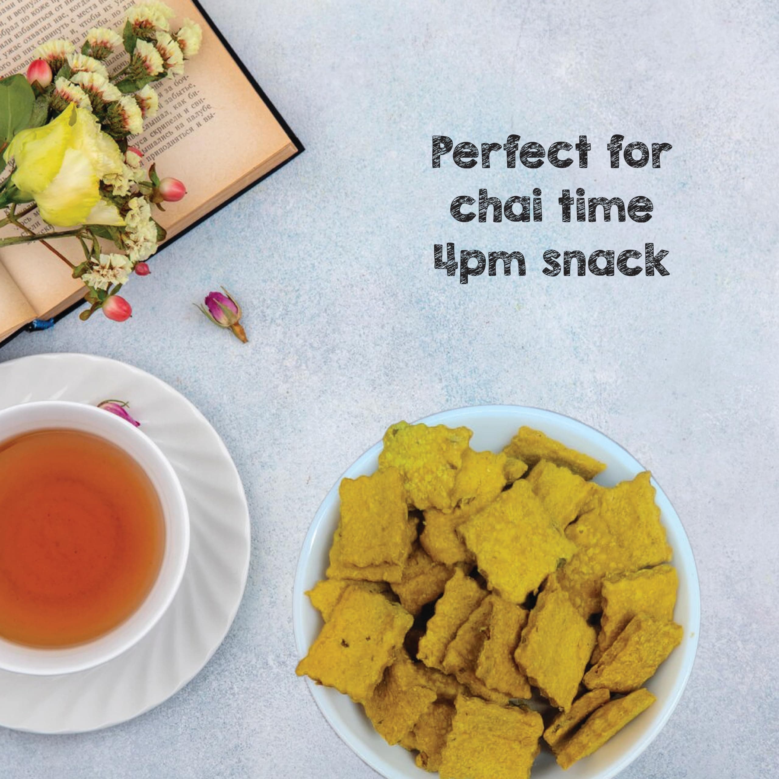 SelfCare By Suman Agarwal Spicy Methi Crackers Pack of 1 125g | Bakes - Healthy - Vegan | Snacks - Namkeen - Grocery | Spicy Crunchy & Chatpata - Tea time Snacking | Jain Travel & Diabetes Friendly — image 6