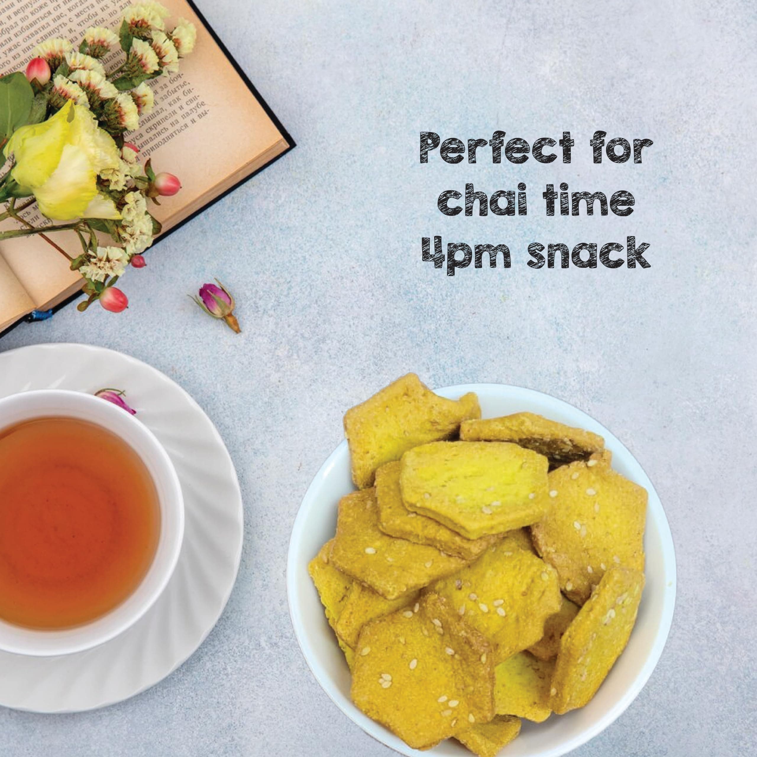 SelfCare By Suman Agarwal Cumin & Sesame Crackers Pack of 1 125g | Baked - Healthy - Vegan | Snacks - Namkeen - Grocery | Spicy Crunchy & Chatpata - Tea time Snacking | Jain & Travel Friendly — image 6