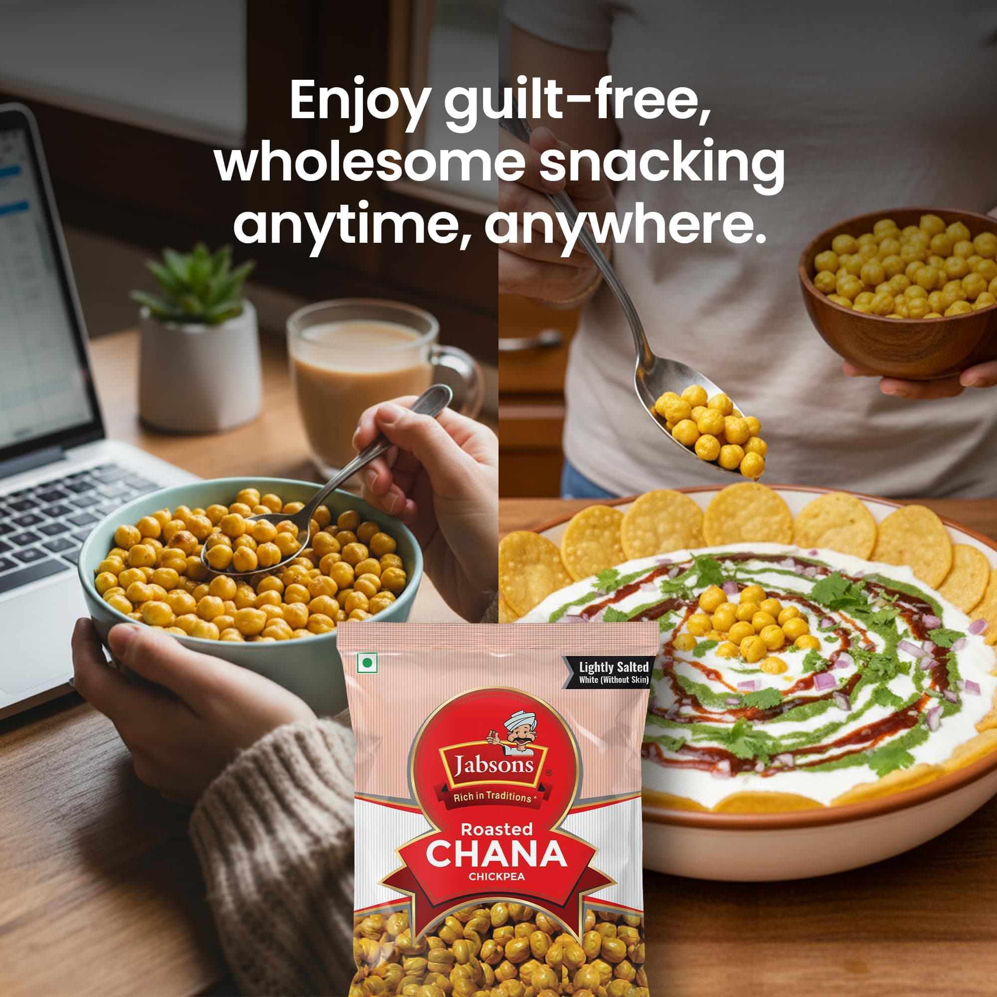 Jabsons Roasted Chana Mahabaleshwar White, 200gm | 100% Roasted | No Onion No Garlic | Desi Chana Namkeen Snacks Gluten-Free | Crunchy Protein Snacks Bhuna Chana Ready to Eat — image 7