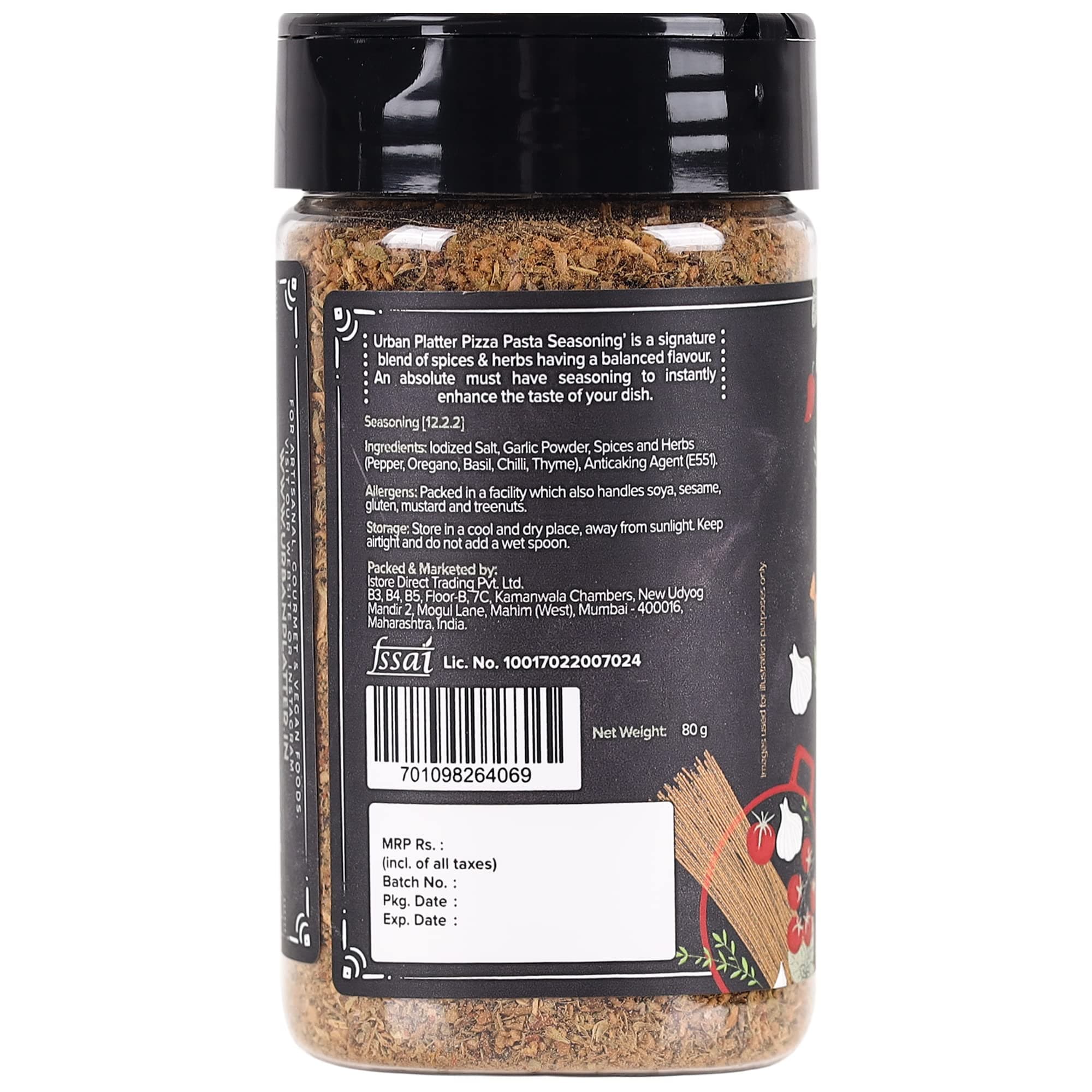 Urban Platter Pizza Pasta Seasoning, 80g (Signature Italian-Style Seasoning | Multipurpose Herb & Spice Blend | MSG-Free) — image 2
