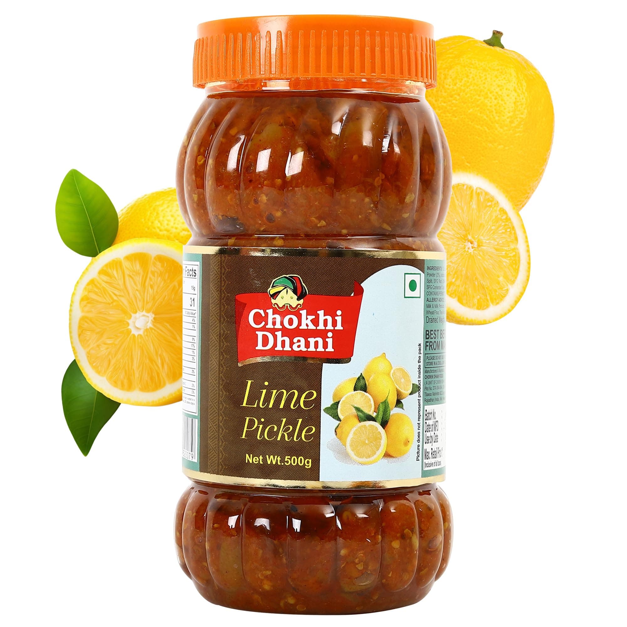Chokhi Dhani Spicy Lime Pickle Pack of 2 (500g Each) | Nimbu Achar | Oil Free Lemon Pickle | No Onion No Garlic | Tangy & Spicy Indian Pickle | Homemade Taste — image 4