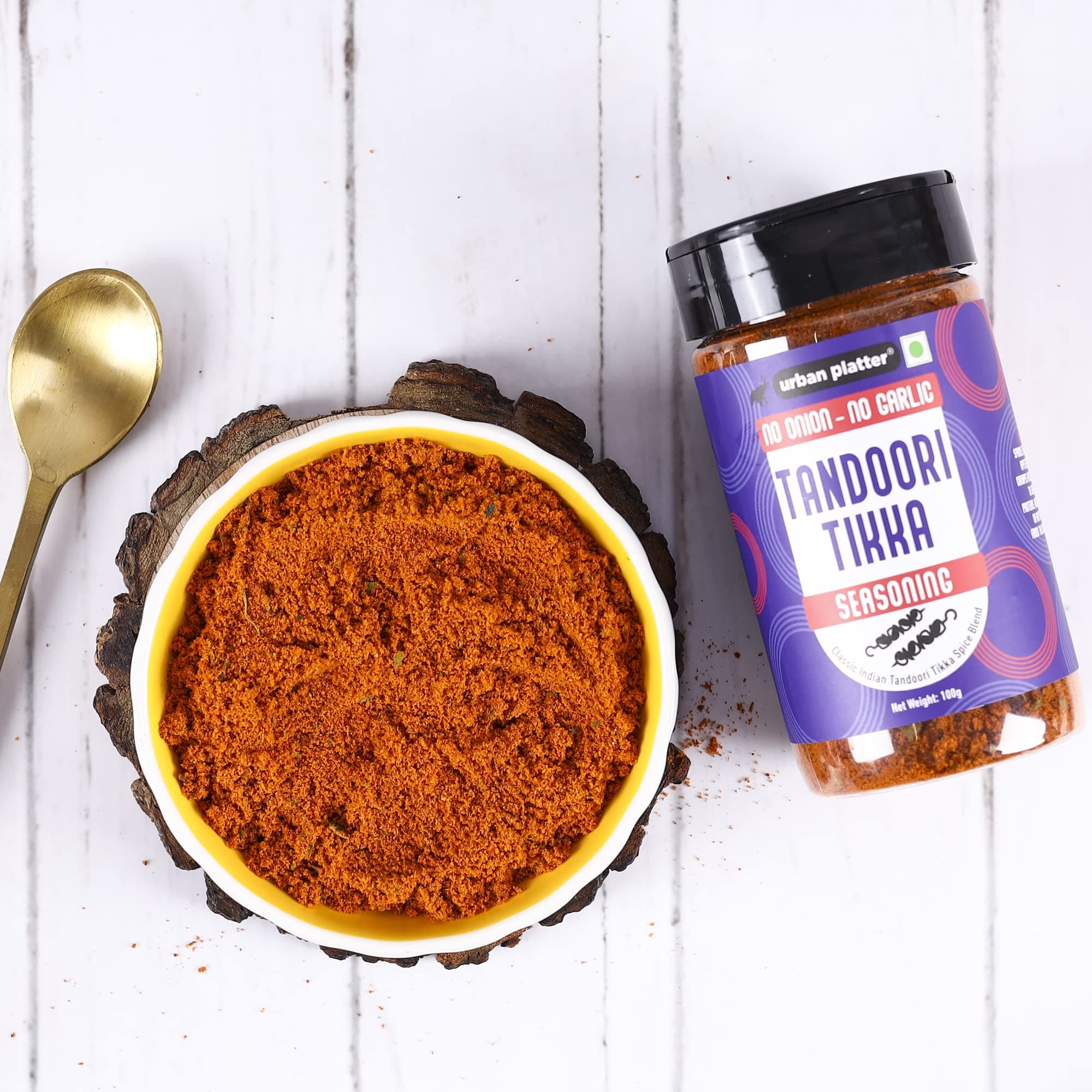 Urban Platter Jain Tandoori Tikka Seasoning, 100g (Smoky BBQ-style Spice Blend | Onion & Garlic- free | Great for Fries, Popcorn, Makhanas & Marinades) — image 6