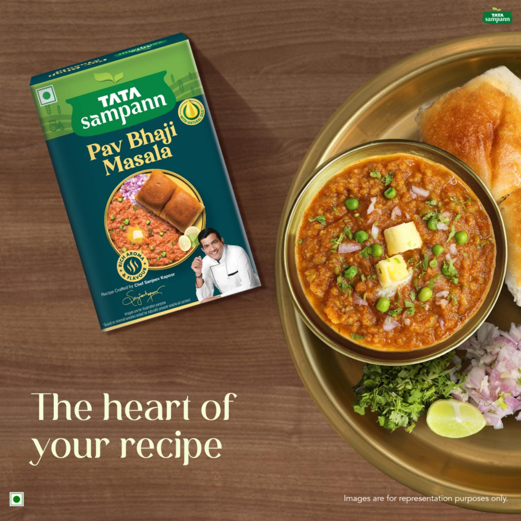 Tata Sampann Pav Bhaji Masala with Natural Oils, 100g, Crafted by Chef Sanjeev Kapoor, With Chef’s Exclusive Tip, Rich Aroma & Flavour — image 7