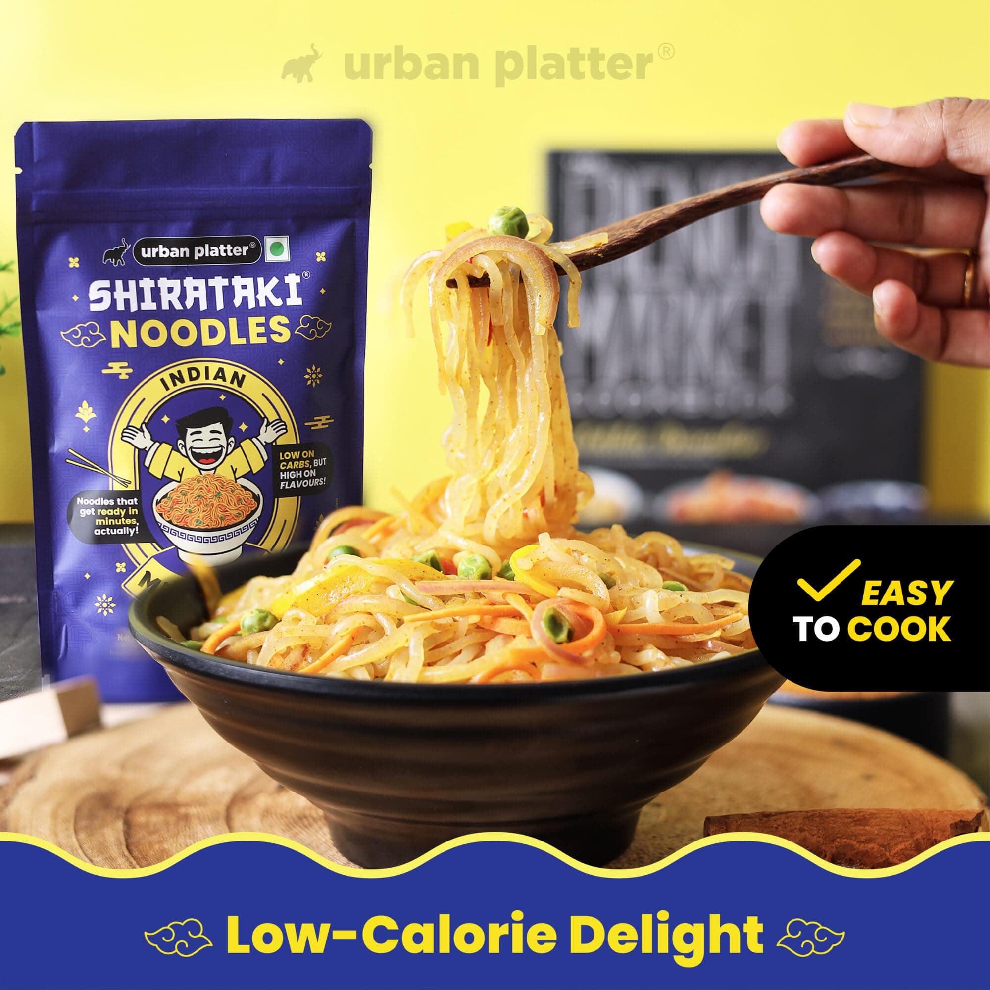 Urban Platter Indian Mast Masala Shirataki Noodles, 279g (Konjac Noodle | Keto-friendly, Low-Carb, Fat-free | Zesty Indian Masala | Ready in Minutes) — image 4