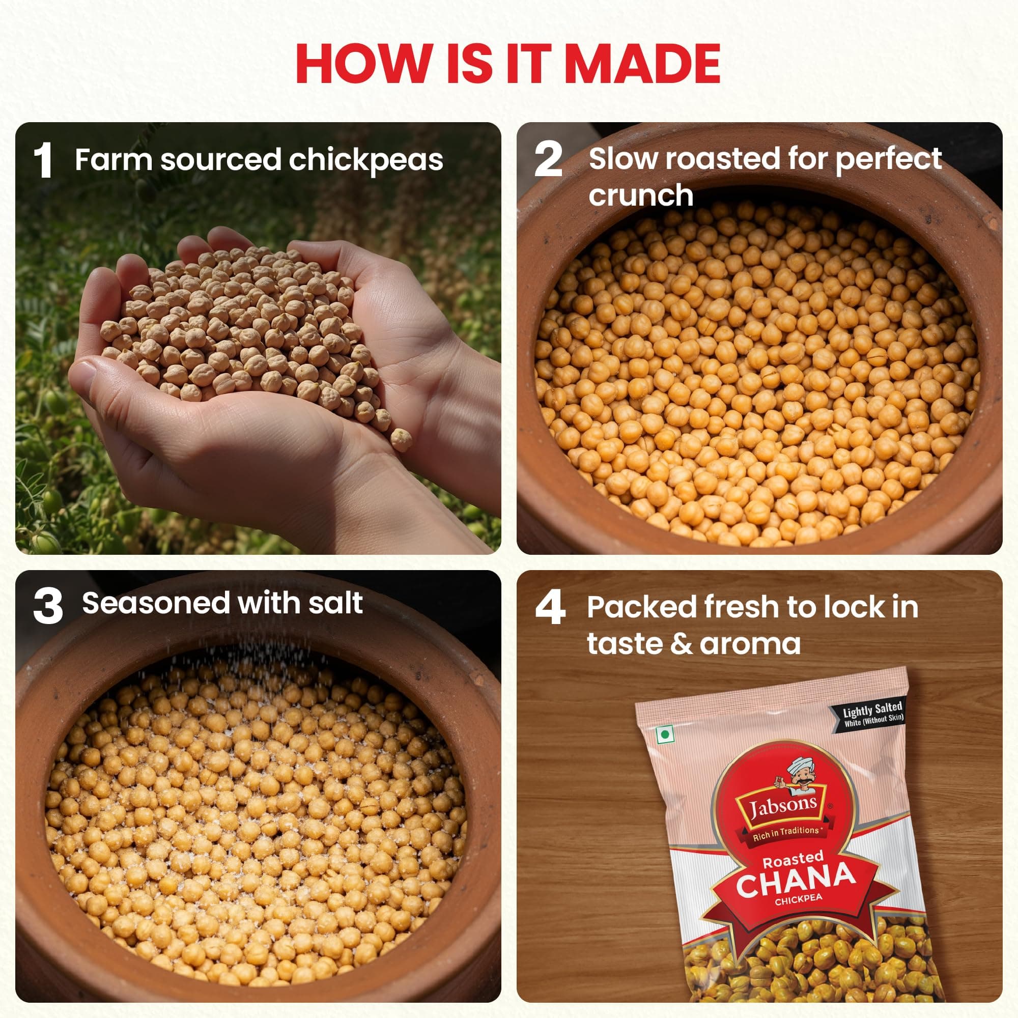 Jabsons Roasted Chana Mahabaleshwar White, 200gm | 100% Roasted | No Onion No Garlic | Desi Chana Namkeen Snacks Gluten-Free | Crunchy Protein Snacks Bhuna Chana Ready to Eat — image 6