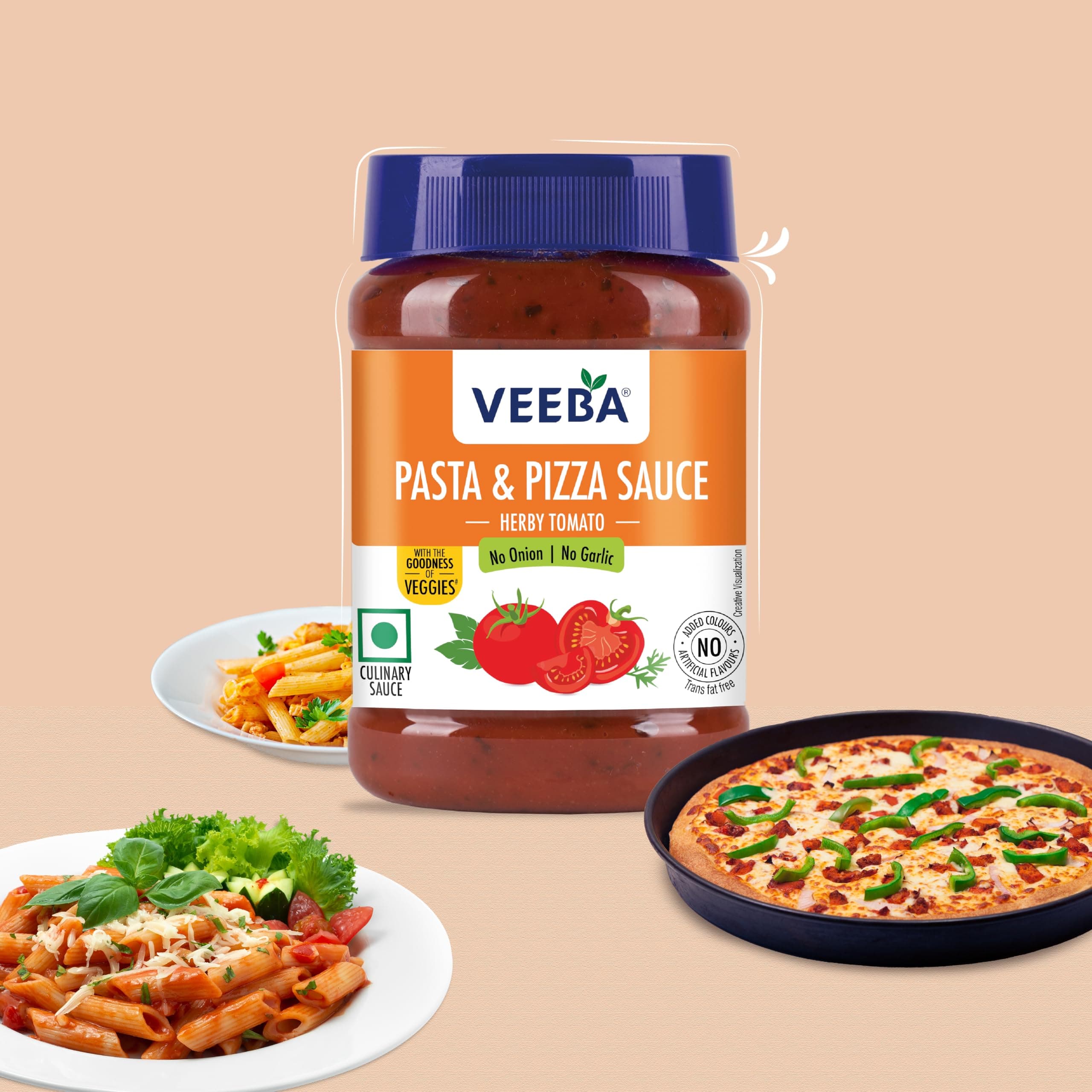 VEEBA Pasta & Pizza Sauce Herby Tomato - No Onion No Garlic (280G) — image 6