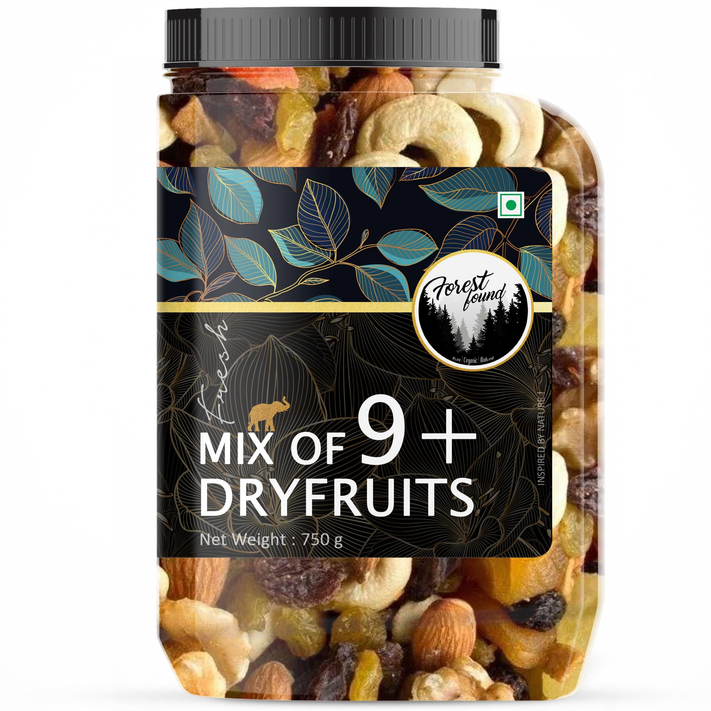 Forest Found 750g Premium Mix Dry Fruits & Nuts | 9+ Varieties Superfood Blend | Roasted Almonds, Cashews & Berries | Healthy Snack for Weight Loss & Immunity