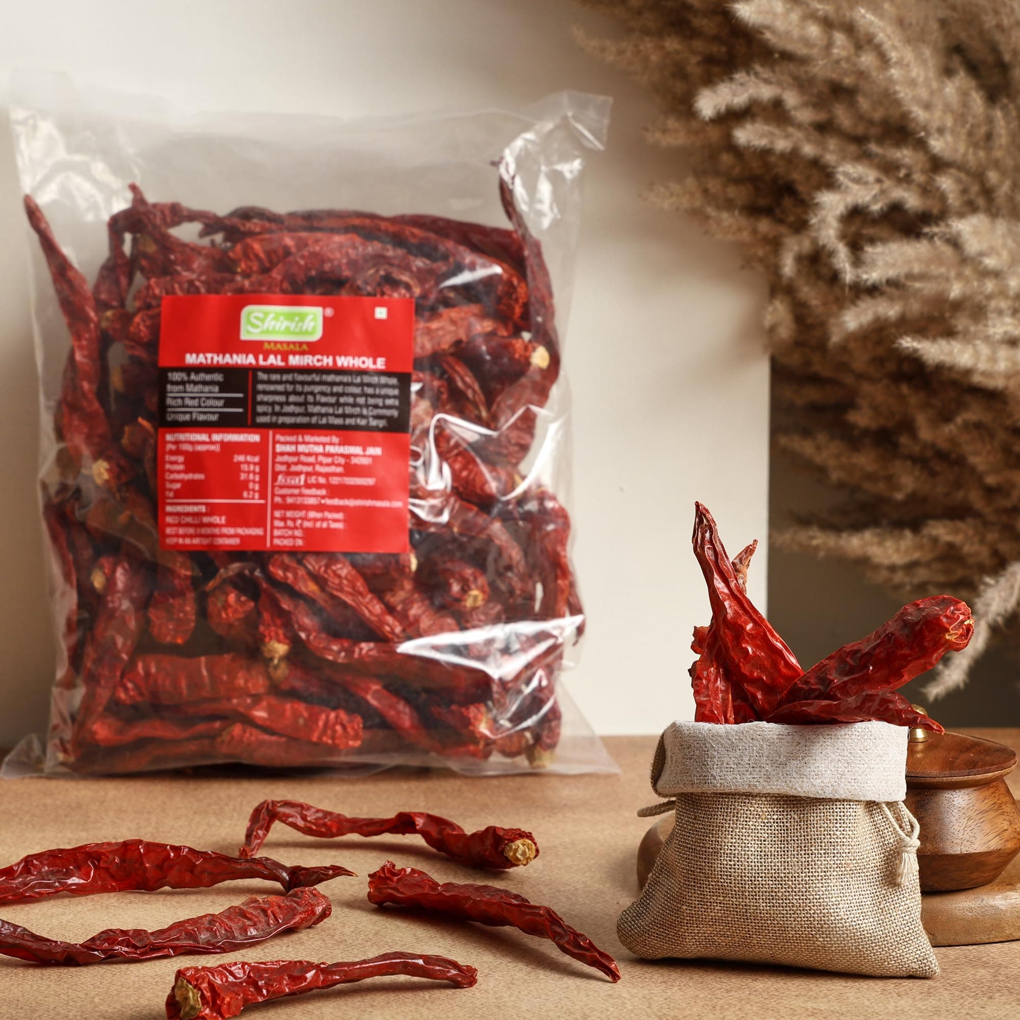 Shirish Masala Whole Mathania Red Chilli (Lal Mirch)(Stemless) 1 Kg,Sortex Clean, 70 Years Of Trust — image 2