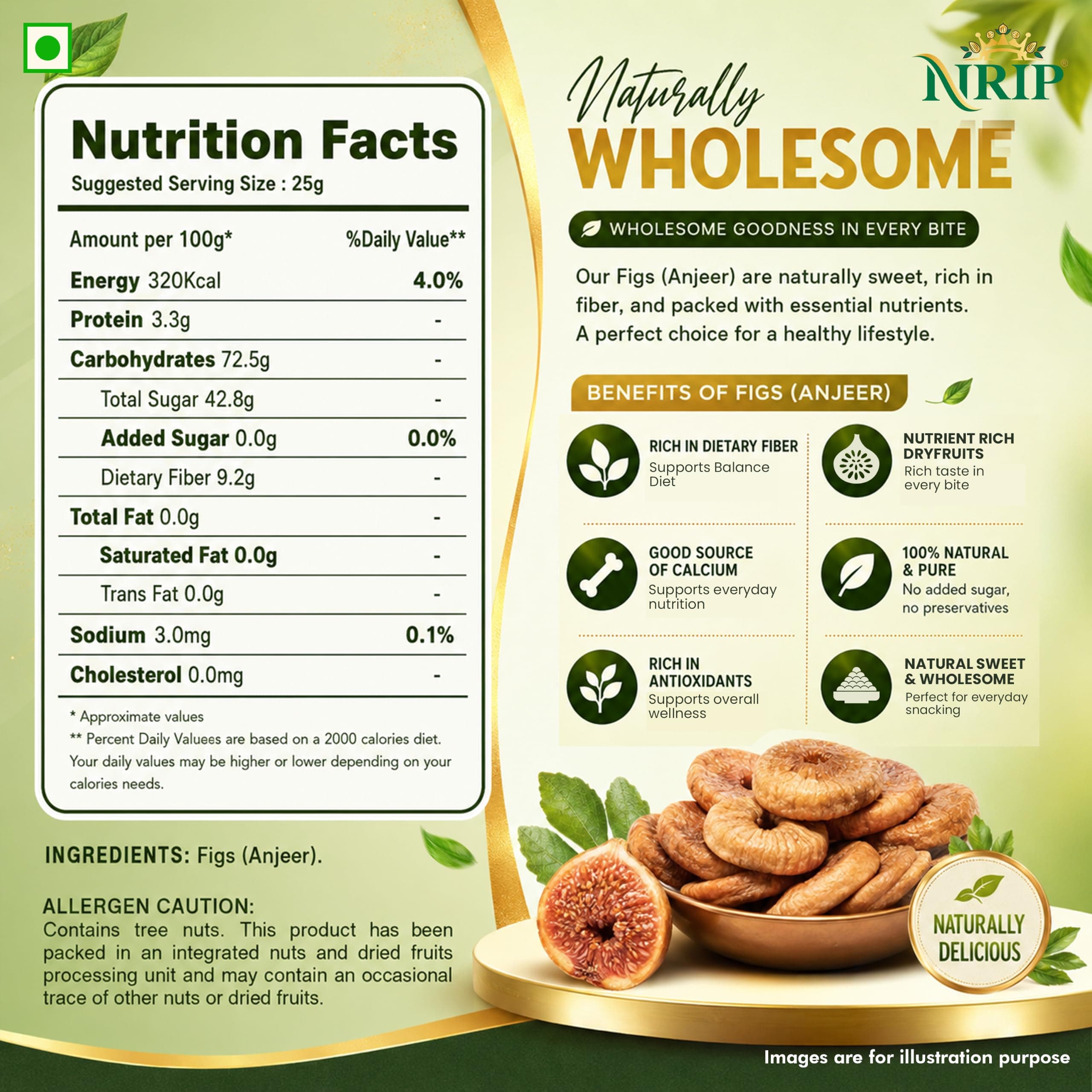 NRIP Premium Dried Afghani Anjeer 200g I Low in Fat | Dry Fruits in Fresh | Healthy Snacks I Rich Source of Vitamins Dietary Fiber | Dry Figs — image 2