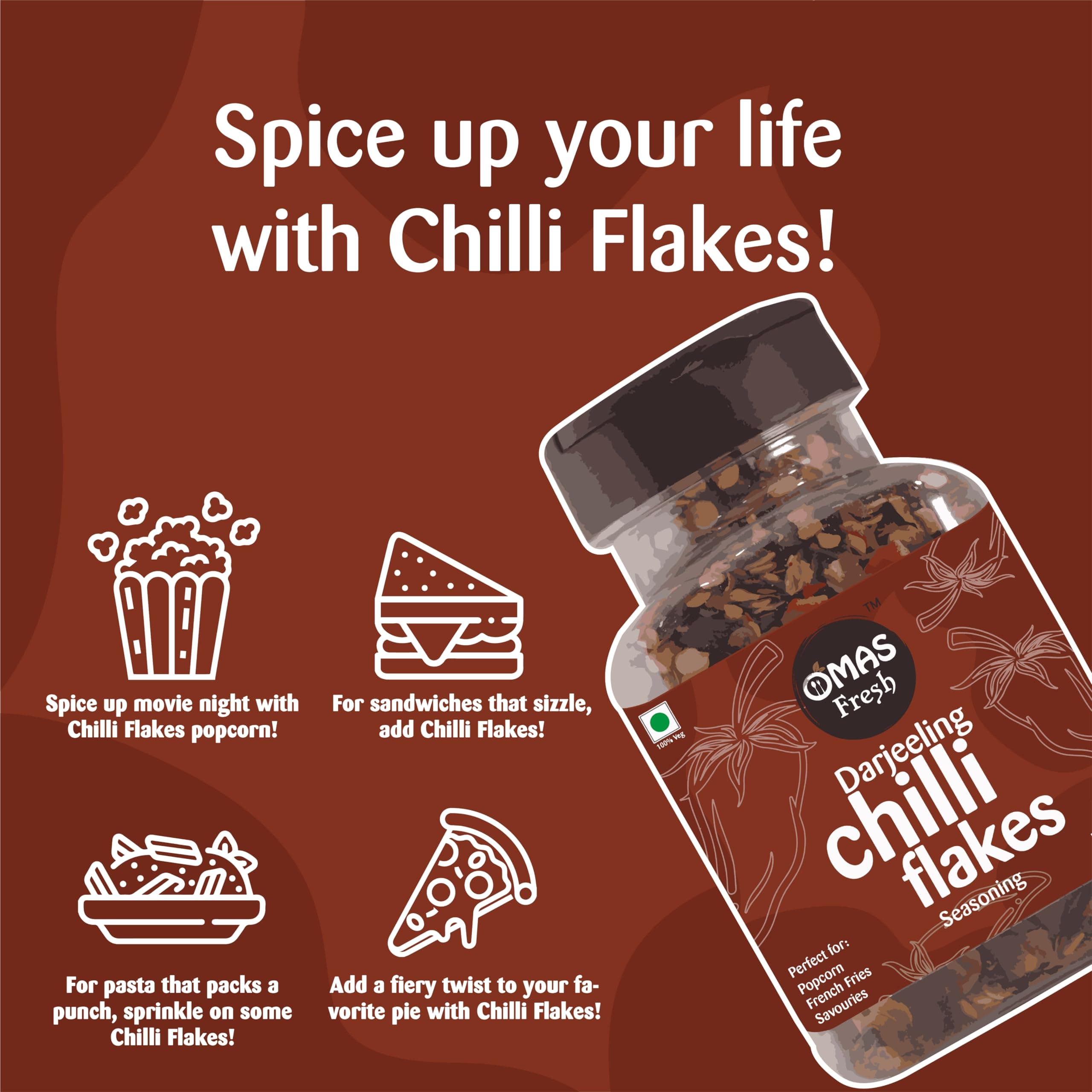 Omas Fresh Multi Seasoning Jain (No Garlic No Onion) Combo | Cheddar Cheese Powder 70g, Jain Peri Peri Masala 65g, Magic Noodles Masala 70g, Oregano Flakes 37g And Chilli Flakes 47g For Pizza, Soup, Popcorn And More Delicious Dishes | Zero added Colours, Fillers, Additives & Preservatives (Pack Of 5) — image 7