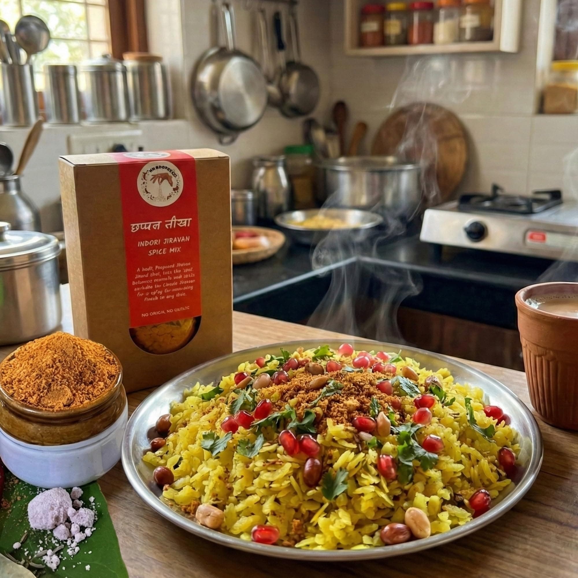 Do Chutki Indori Swad Combo | Nimbu Pataka Hot Sweet Chilli Lime Chutney 200g + Chhappan Teekha Indori Jiravan Masala Powder 100g | No Onion No Garlic | No Preservatives | Pack of 2 — image 6