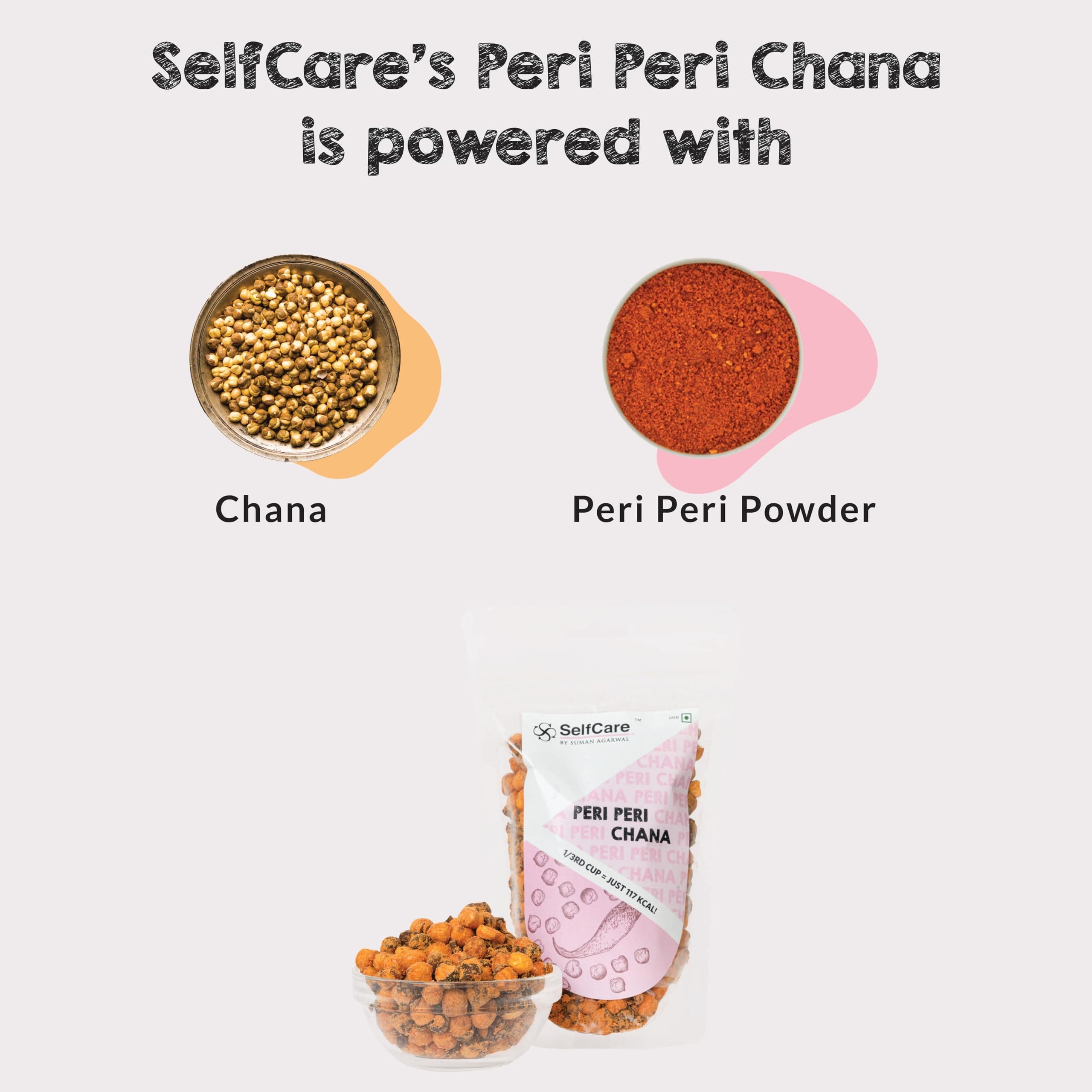 SelfCare By Suman Agarwal Peri Peri Chana Pack of 1 200g | Healthy - Roasted - Gluten free | Snacks - Namkeen - Grocery | Crispy - Chatpata - Tea time Snacking | Travel & Jain Friendly — image 2