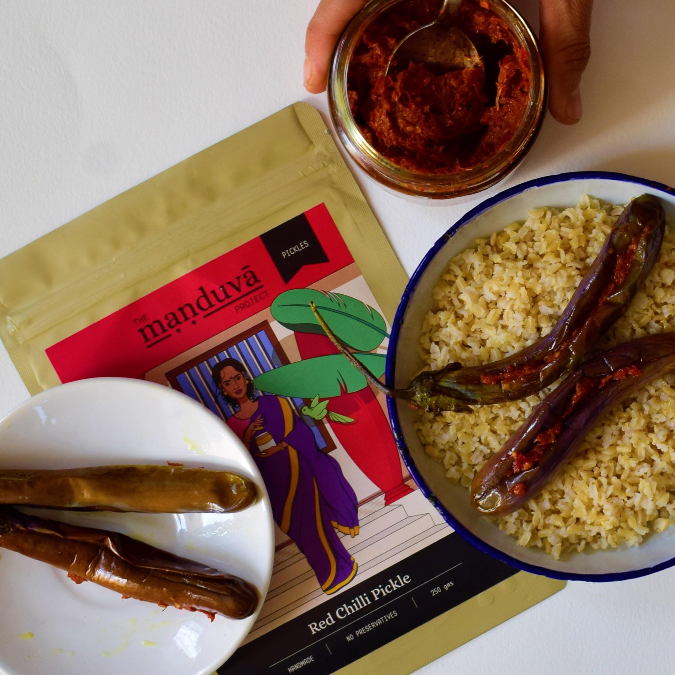 The Manduva Project Red Chilli Pickle 250g | No Onion | Authentic Andhra Red Chilli Achar | Traditional Homemade | Spicy & Tangy | No Preservatives — image 5