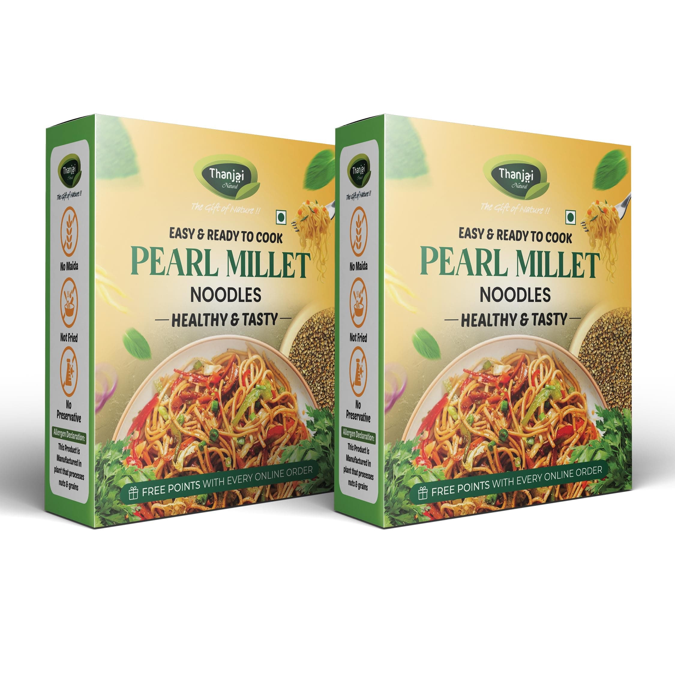 Thanjai Natural Pearl Millet Noodles 180 Grams X 2 (360 Grams) of Homemade Natural Noodles (No Preservatives, No Chemicals, No Artificial Extract) — image 2