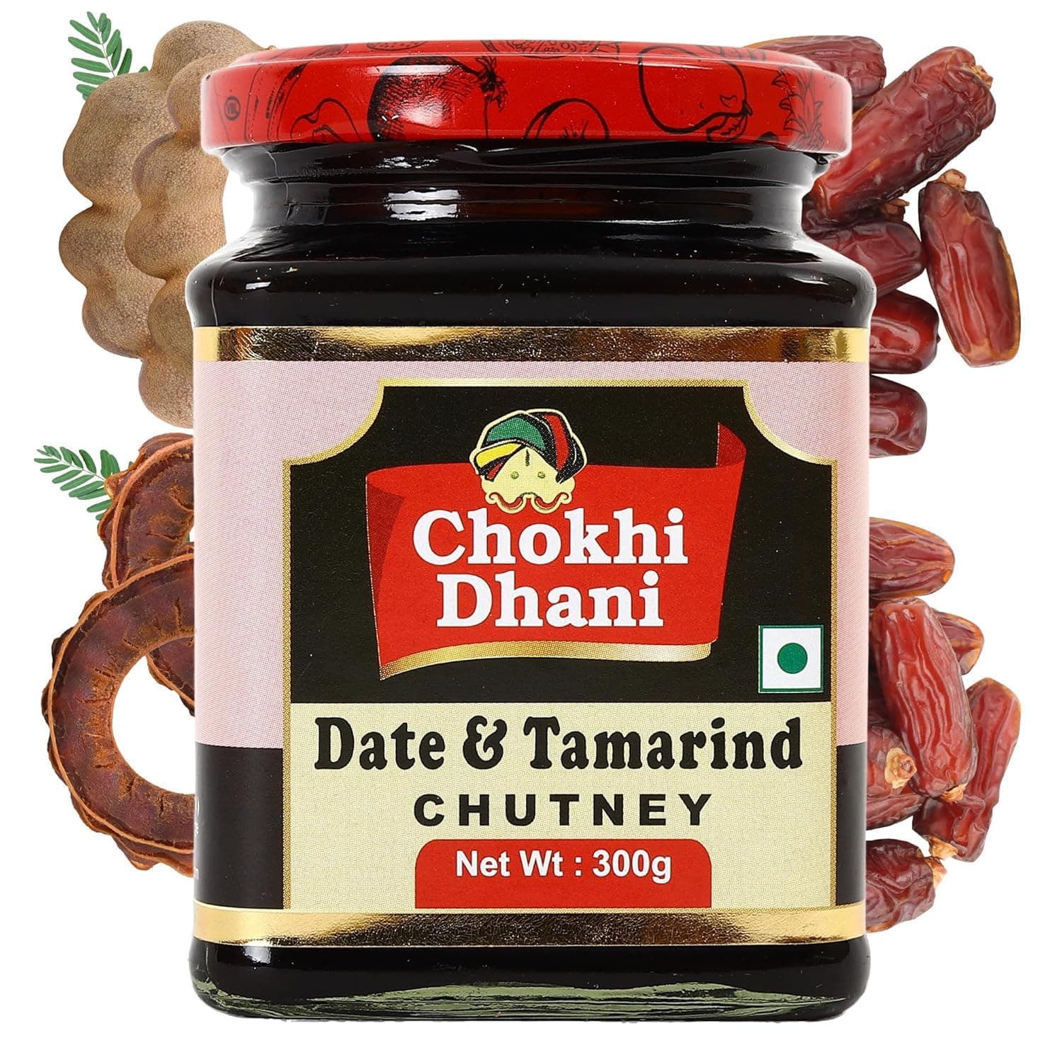 Chokhi Dhani Tamarind Date Chutney 300g | Authentic Imli Khajoor Ki Khatti Meethi Chutney | Sweet & Tangy Dip for Chaat, Samosa, Pakora & Snacks | Jain-Friendly | No Preservatives | Pack of 1