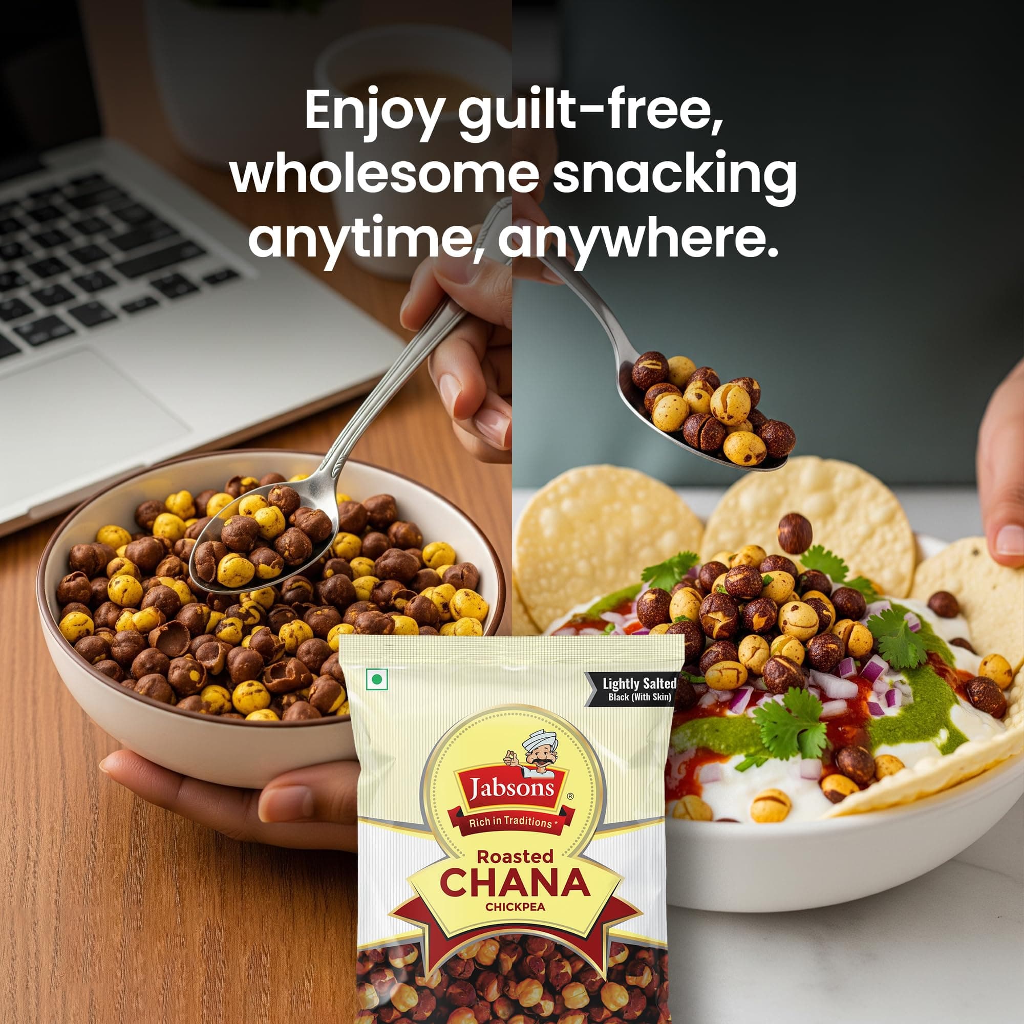 Jabsons Roasted Chana Mahabaleshwar Black, 200 gm|100% roast | No Onion No Garlic | Desi Roasted Chana Namkeen Snacks Gluten-Free | Crunchy Protein Snacks Bhuna Chickpea Ready to Eat Salted (Pack of 9) — image 8