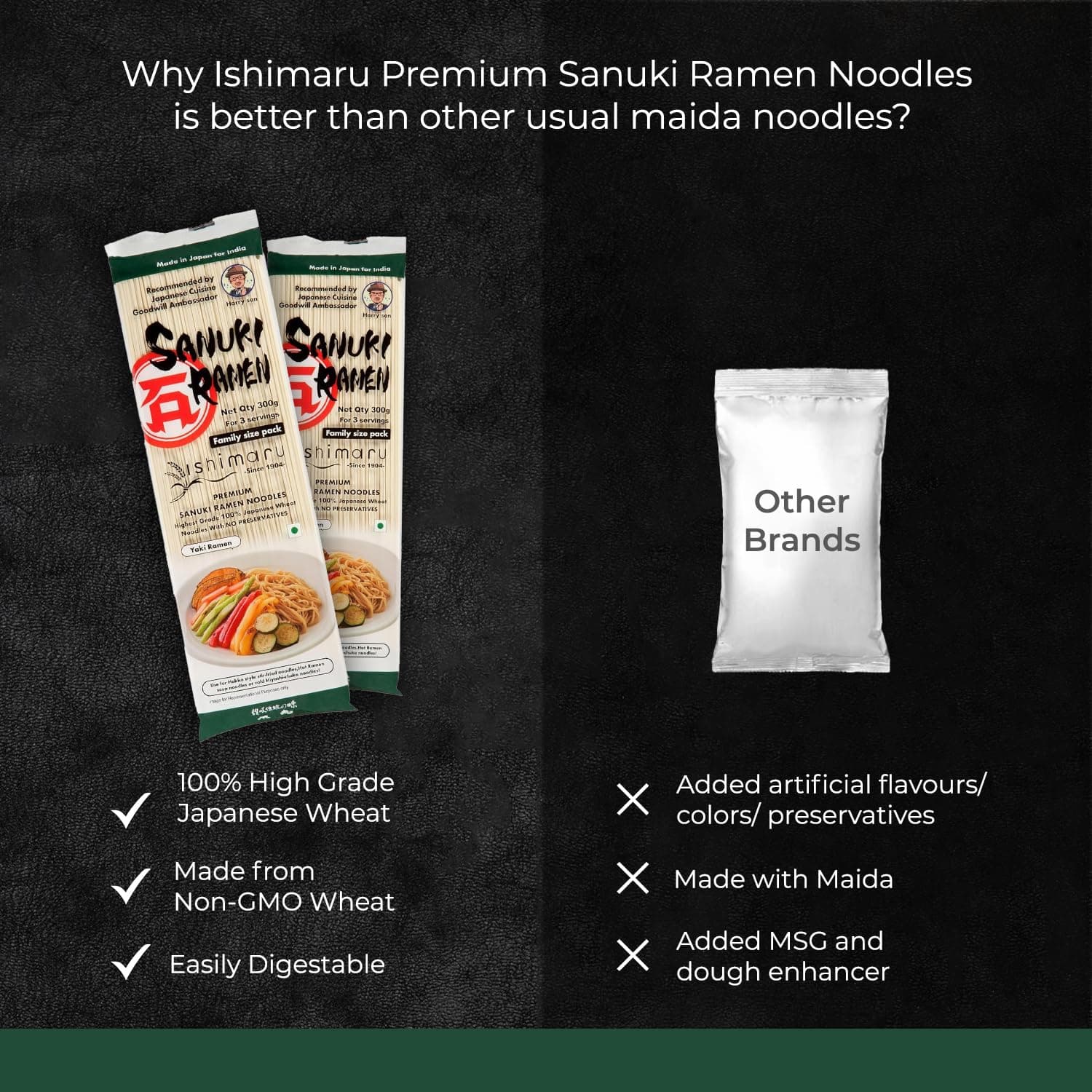 Ishimaru Premium Sanuki Ramen Noodles - 300g | Made in Japan | Highest Grade 100% Japanese Wheat | No Maida, No Preservatives, Not Fried but Dried, No MSG — image 5