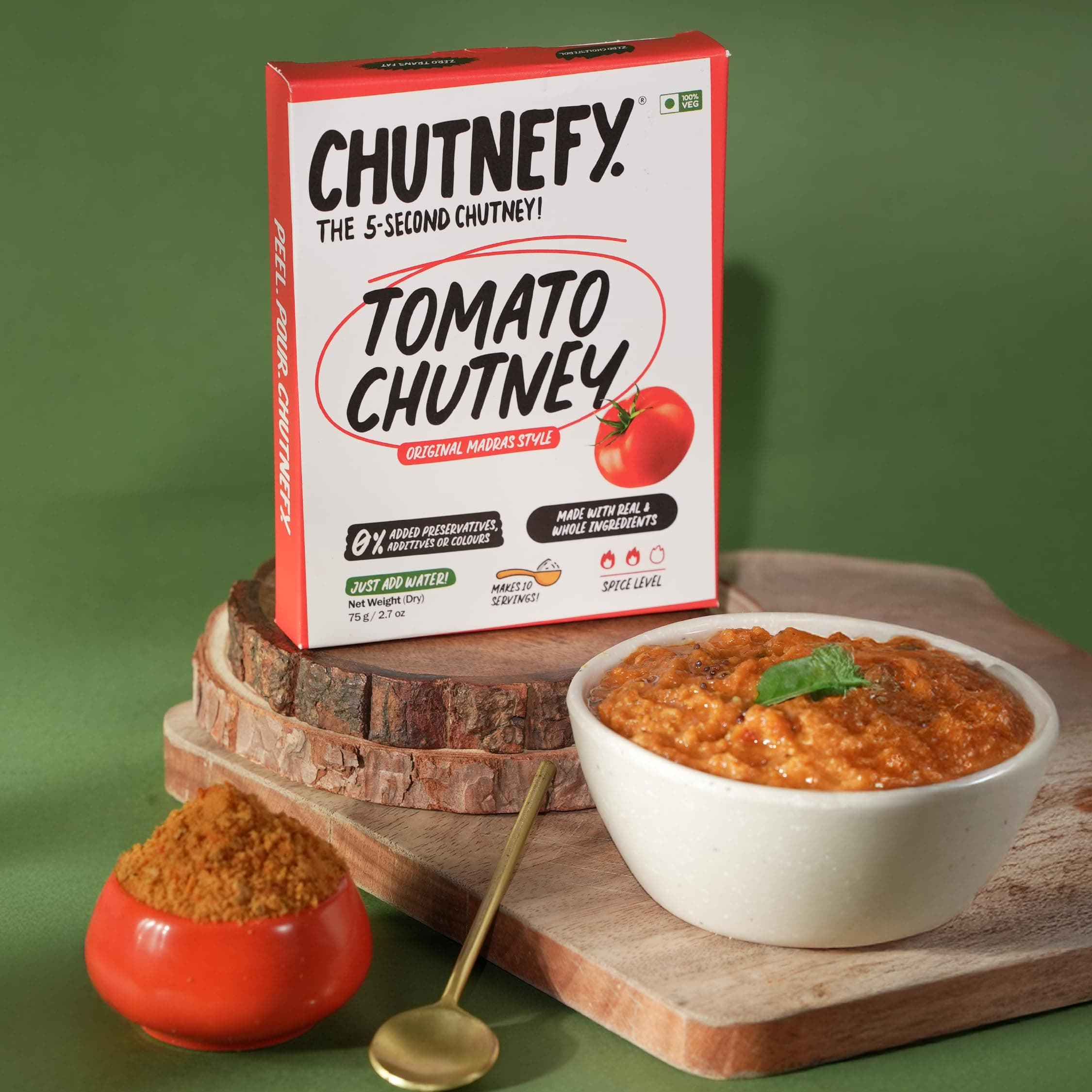 Chutnefy Tomato Chutney | 75g Freeze-Dried Instant Dry Mix | Just Add Water to make 10 servings (300g) | 0% Preservatives or Additives — image 7