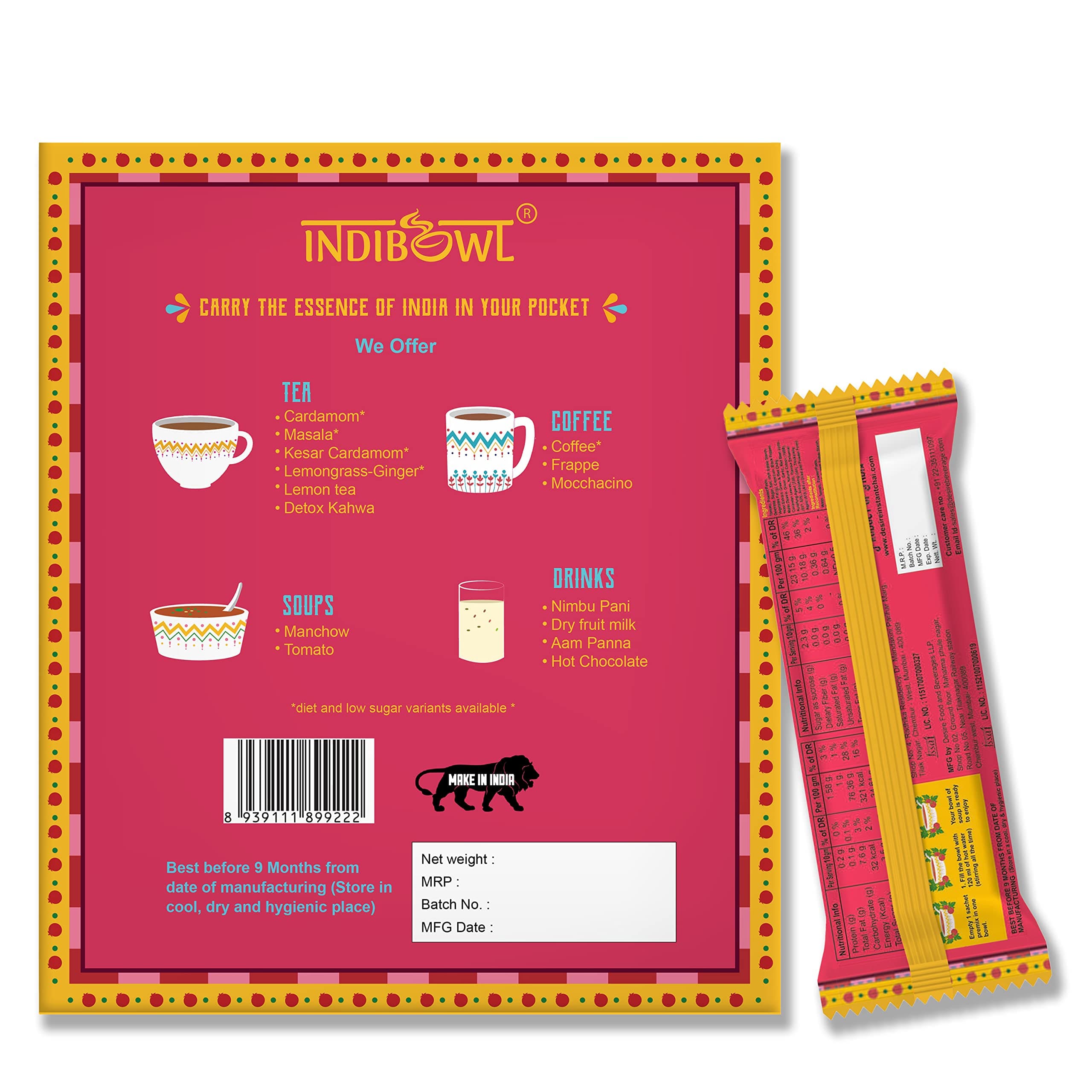 INDICUP Tomato Soup Packet | Ready to Eat Instant Soup Premix | Soup in Fresh Just Add Hot Water & Enjoy | Refreshing Taste | 20 Sachets — image 4