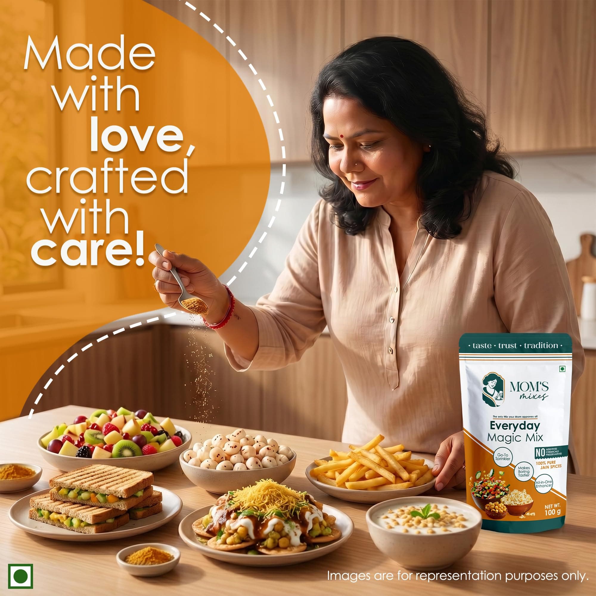 Mom’s Mixes Combo of 2 | Everyday Magic Mix + Chole Masala | 100% Pure Jain Spices | No Onion No Garlic | No Preservatives | No MSG | No Added Colours | 200g — image 5