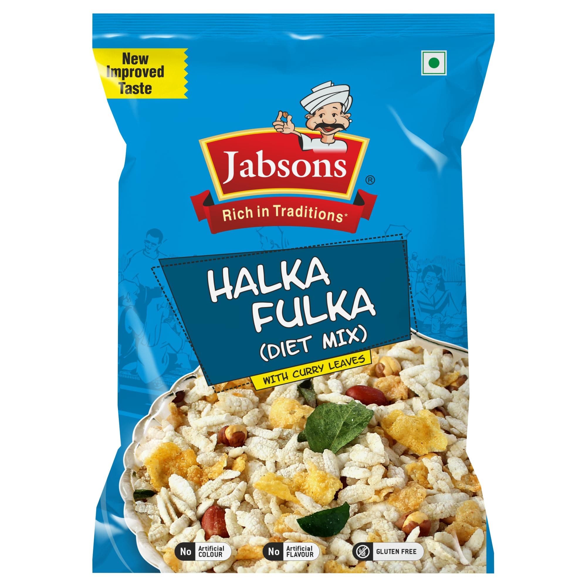 Jabsons Halka Fulka Light and Diet Mixture - 120g | Namkeen Snack | Healthy Chiwda, Diet Snack | Zero Trans Fat