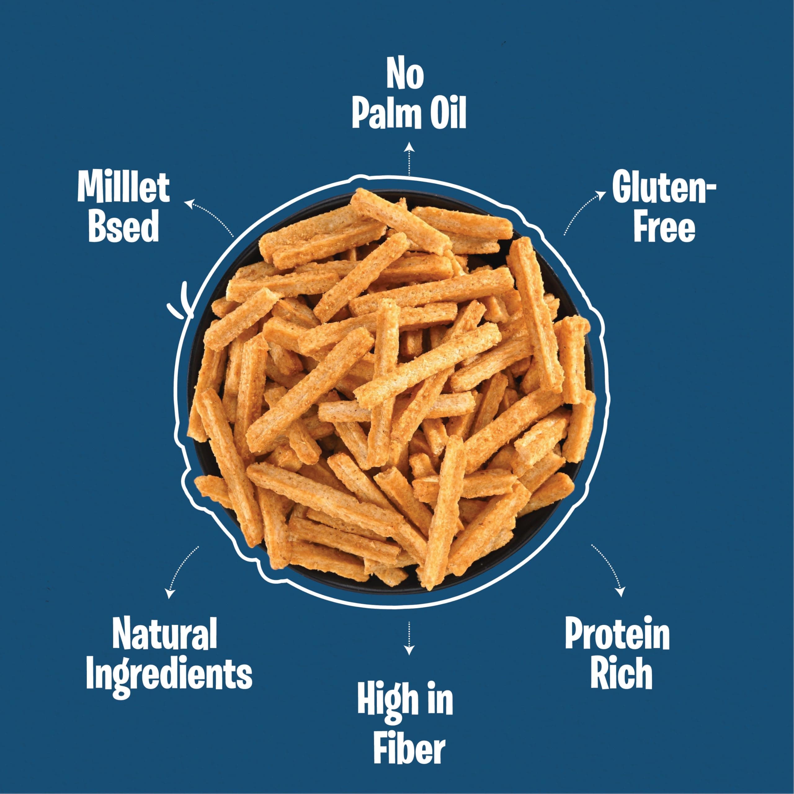 Vyndo Masala Soya Chalks (Soya sticks) | Millet-Based, Protein Rich, Gluten-Free, Non-Fried, No Palm Oil | Healthy Crunchy Energy Snacks for Adults & Kids – 4 x 100g Packs. — image 4