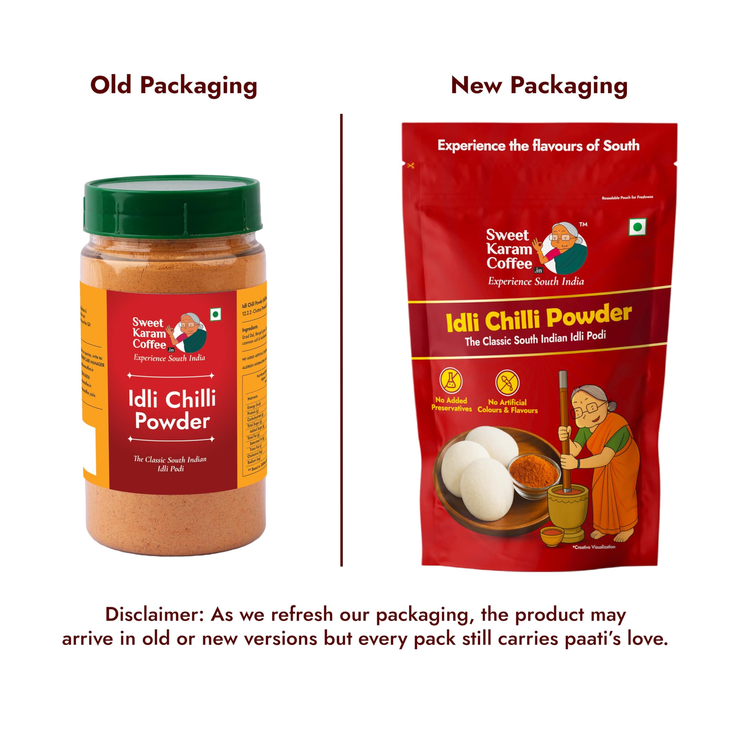 Sweet Karam Coffee Idli Podi (Chilli Gun Powder) – 180g | Authentic South Indian Homemade Spice Mix | Aromatic & Flavorful | No Preservatives | Tasty & Healthy | Perfect with Idli, Dosa & Rice — image 4