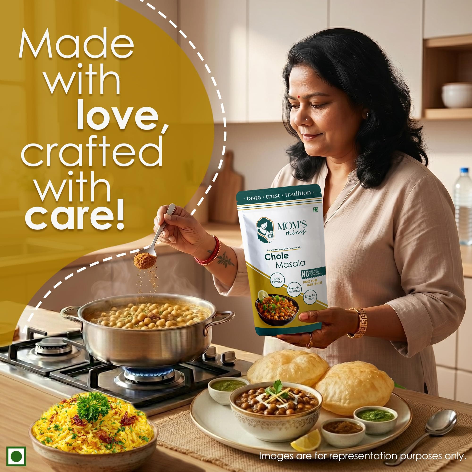 Mom’s Mixes Combo of 2 | Everyday Magic Mix + Chole Masala | 100% Pure Jain Spices | No Onion No Garlic | No Preservatives | No MSG | No Added Colours | 200g — image 11