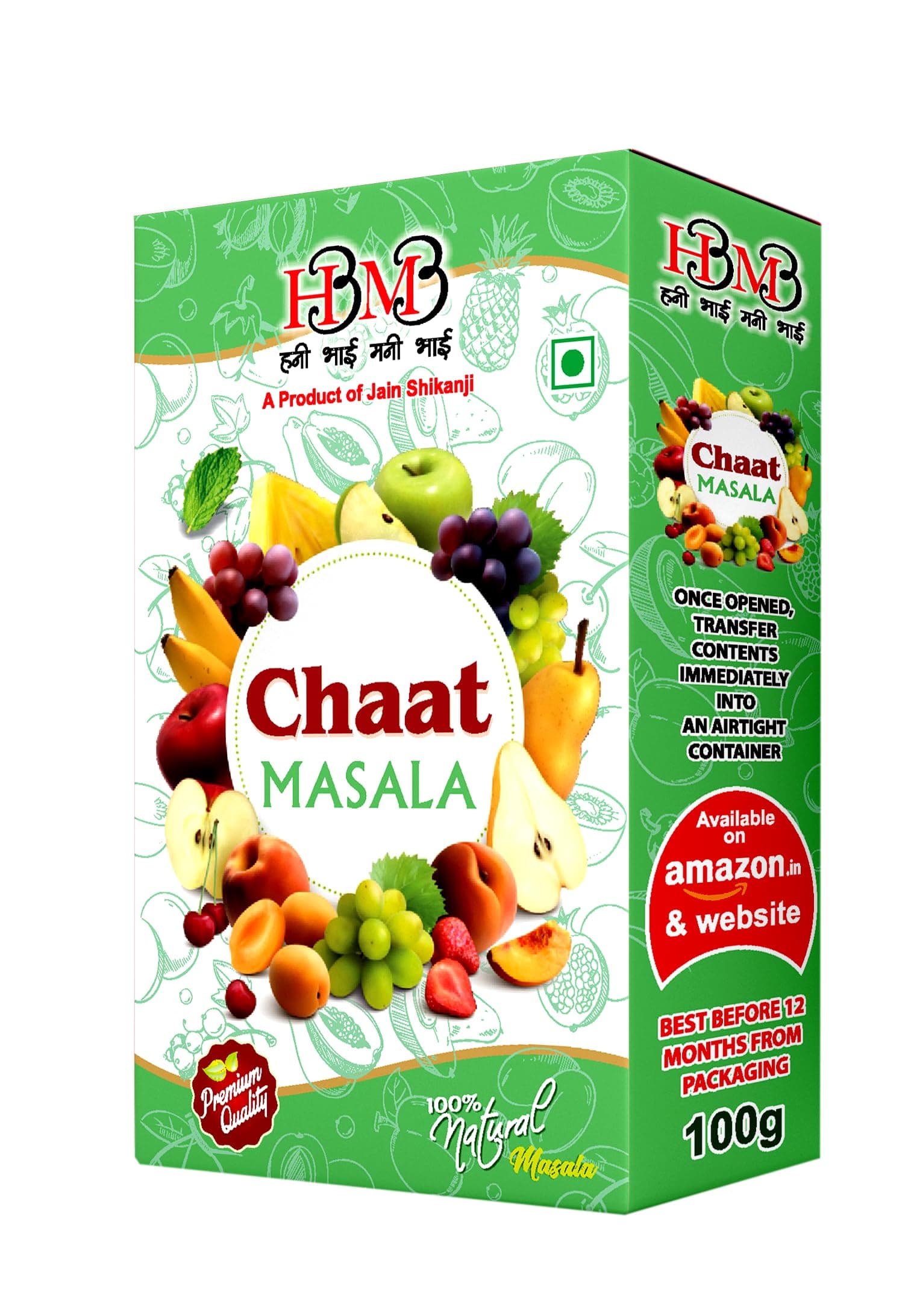 HBMB Premium Combo Pack | Instant Jain Shikanji Drink Mix & Tangy Chaat Masala (100g) | Refreshing Summer Drink & Snack Seasoning — image 6