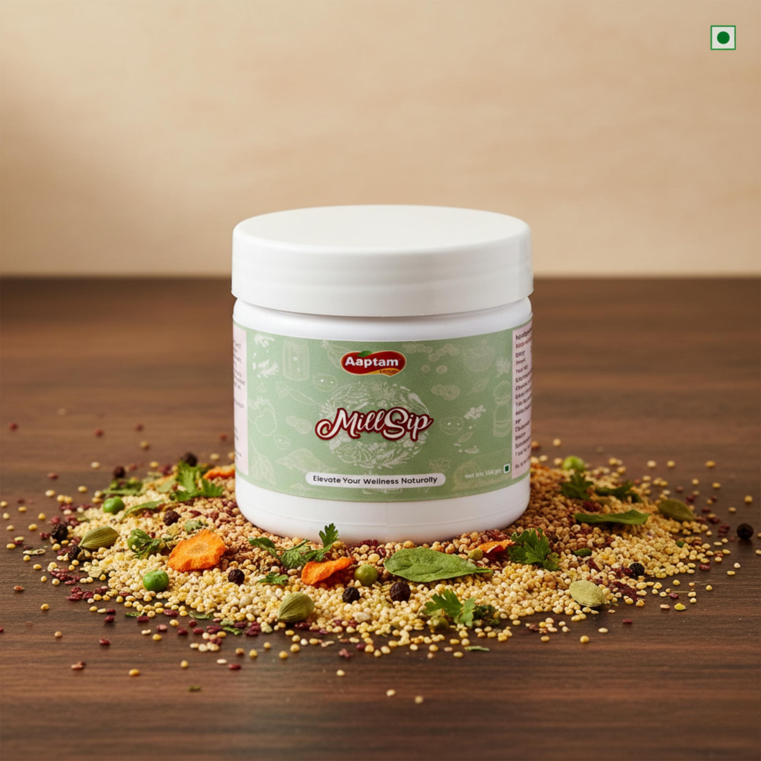 Aaptam MillSip Instant Millet Drink/Soup Mix with Rajgira, Vegetables, Herbs & Spices | No Preservatives | No Artificial Flavours | No Added Sugar| Just add boiling water, stir and Sip| Vegan| Gluten free| Gut health| Immunity boosting — image 5