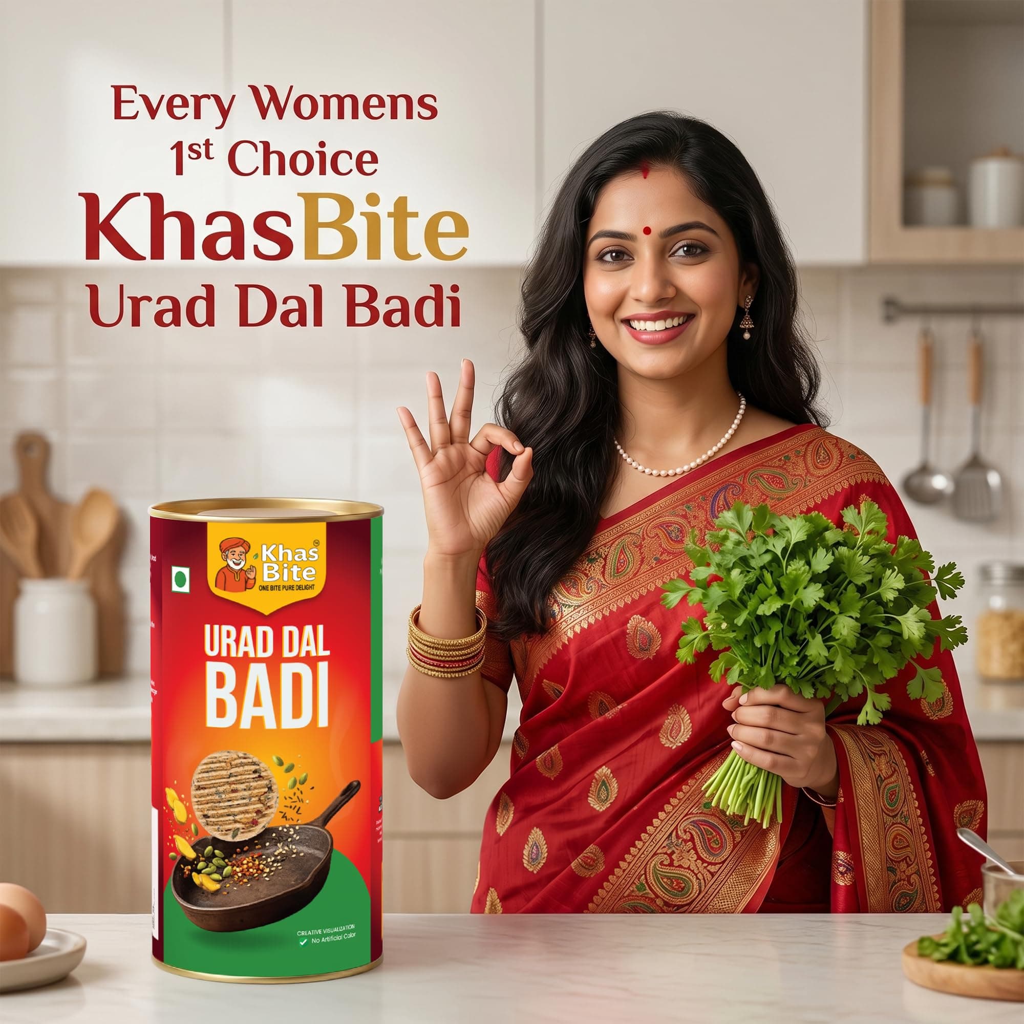 KhasBite Urad Dal Badi Traditional Indian Lentil Nuggets Made from Split Black Gram Ready to Cook Ingredient for Curry Sabzi Fry Cooking Pack in Sealed Tin Container Hygienic Packaging 150g Pack 2 — image 6