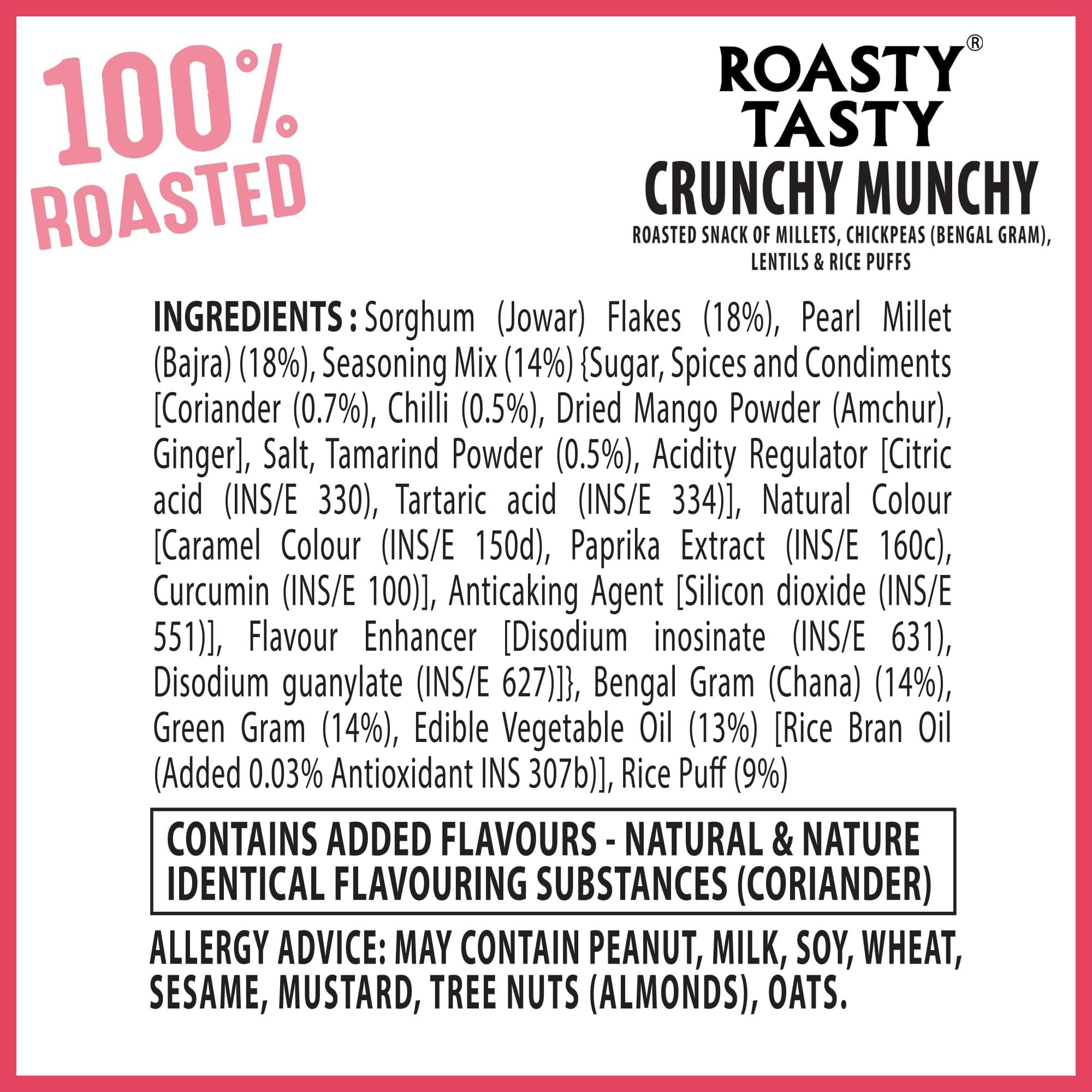 Roasty Tasty Crunchy Munchy 200g (Pack of 2) | Healthy Snack | No Onion No Garlic | Ideal Millet Namkeen for Kids & Adults | Low Calorie Snacks - Roasted Namkeen - No Cholesterol, No Transfat Diet Mixture in Peri Peri Masala | Millet Snacks Items — image 3