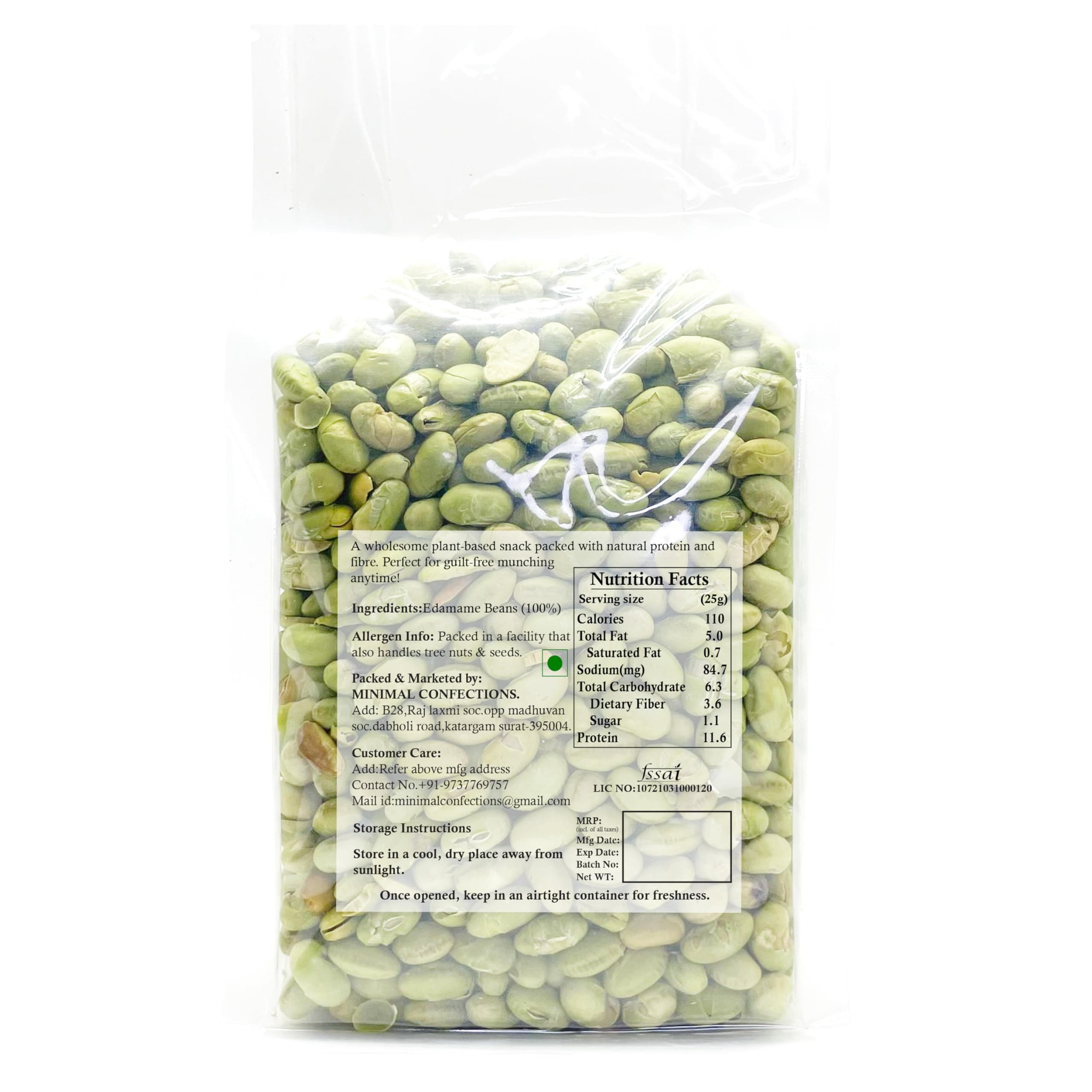 Minimal Roasted Edamame Beans-400g High Protein Healthy Snack | Crunchy | Vegan | Gluten-Free | No Preservatives — image 2