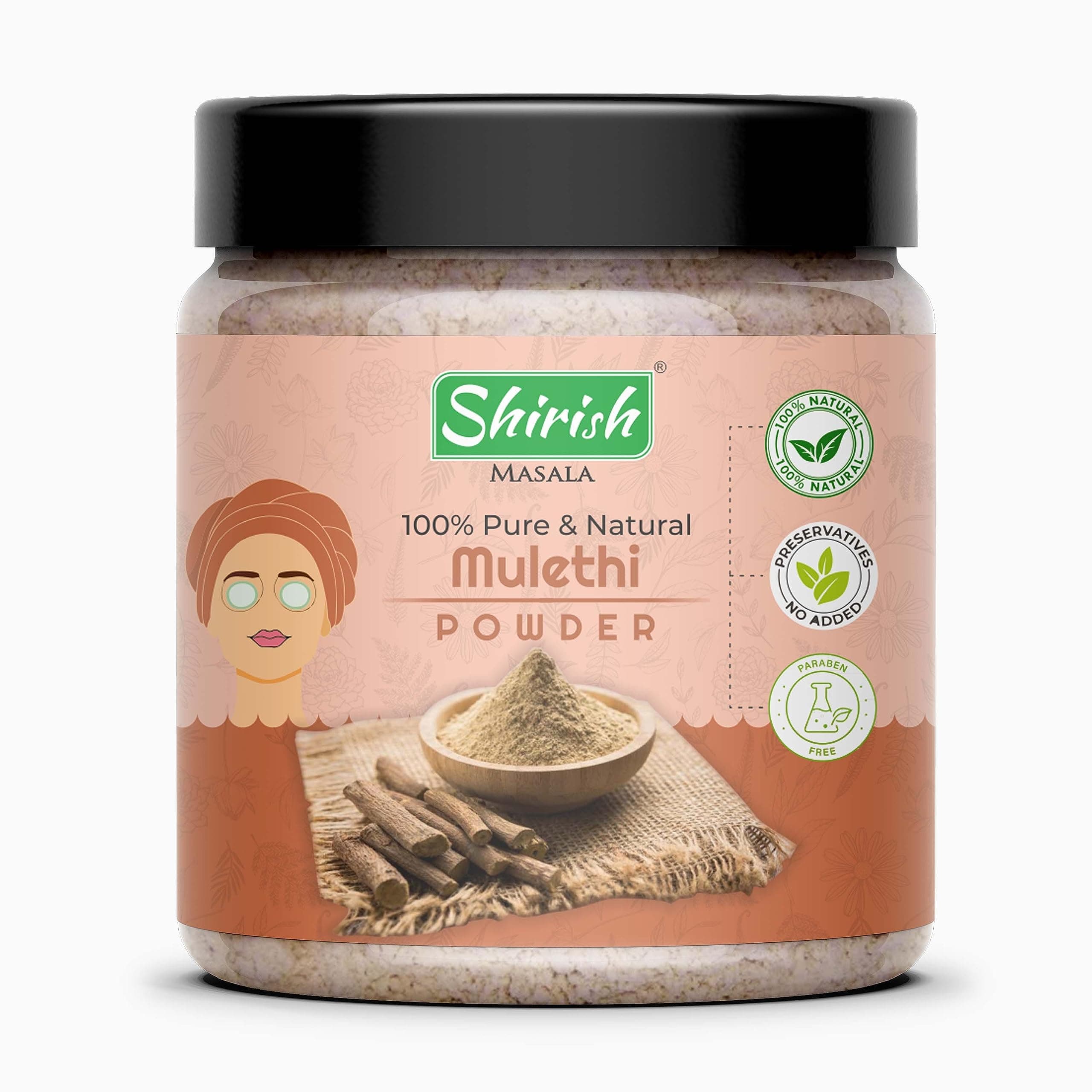 Mulethi Powder 100 Gram Jar Pack,licorice powder,Yashtimadhu powder